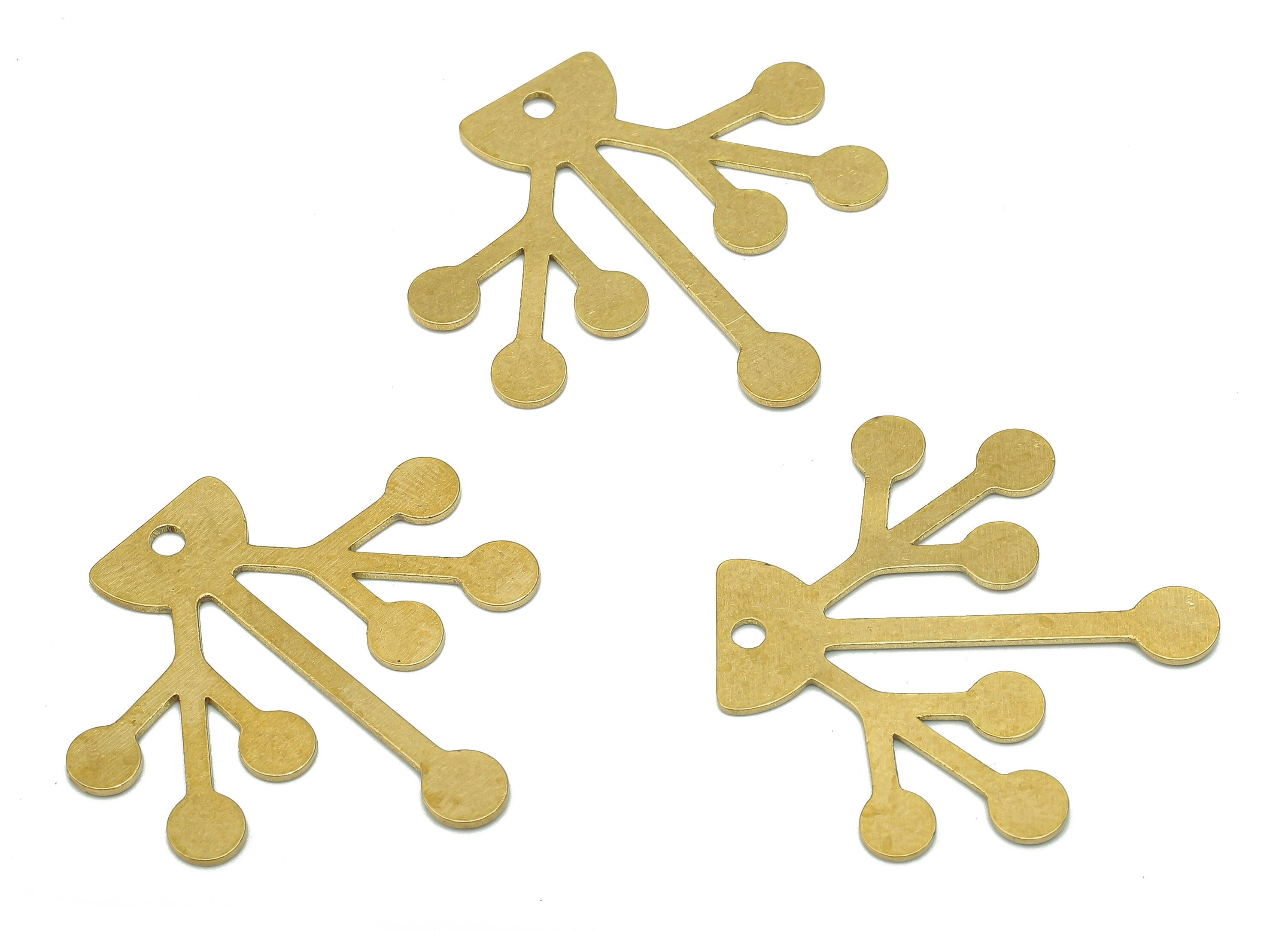 Brass Tree Earring Charms - Raw Brass Coral Earring - Coral Tree Pendant - Charm For Necklace - 29.86x28.66x0.64mm - PPA5360 - DOMEDBAZAAR