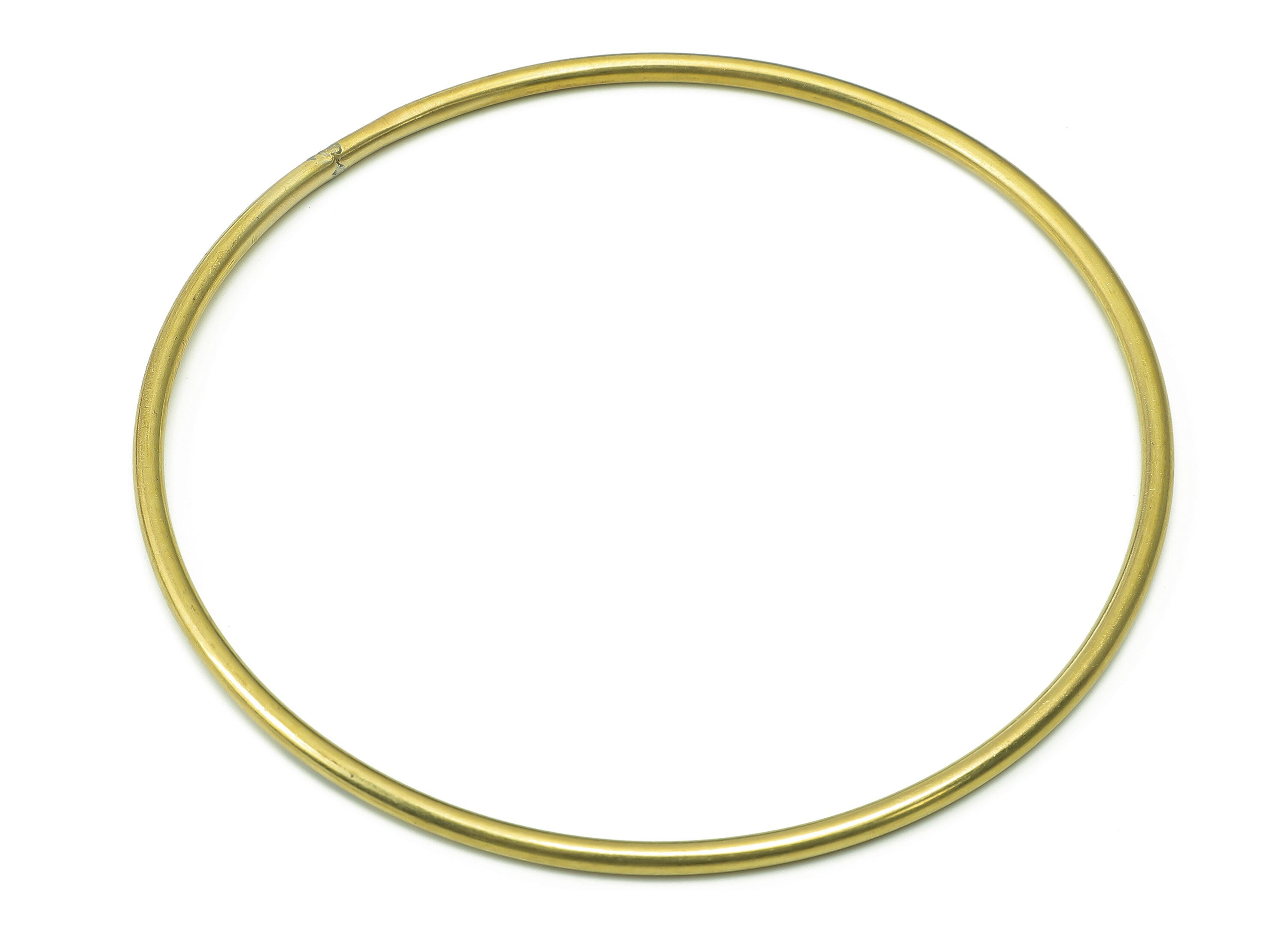 Circle Macrame Ring - Raw Brass Curved Himmeli Tube - Round Hanging Decor - Hoop Wire Ring Hanging Metalart - Wall Art 3x100mm - PP7988-100 - DOMEDBAZAAR