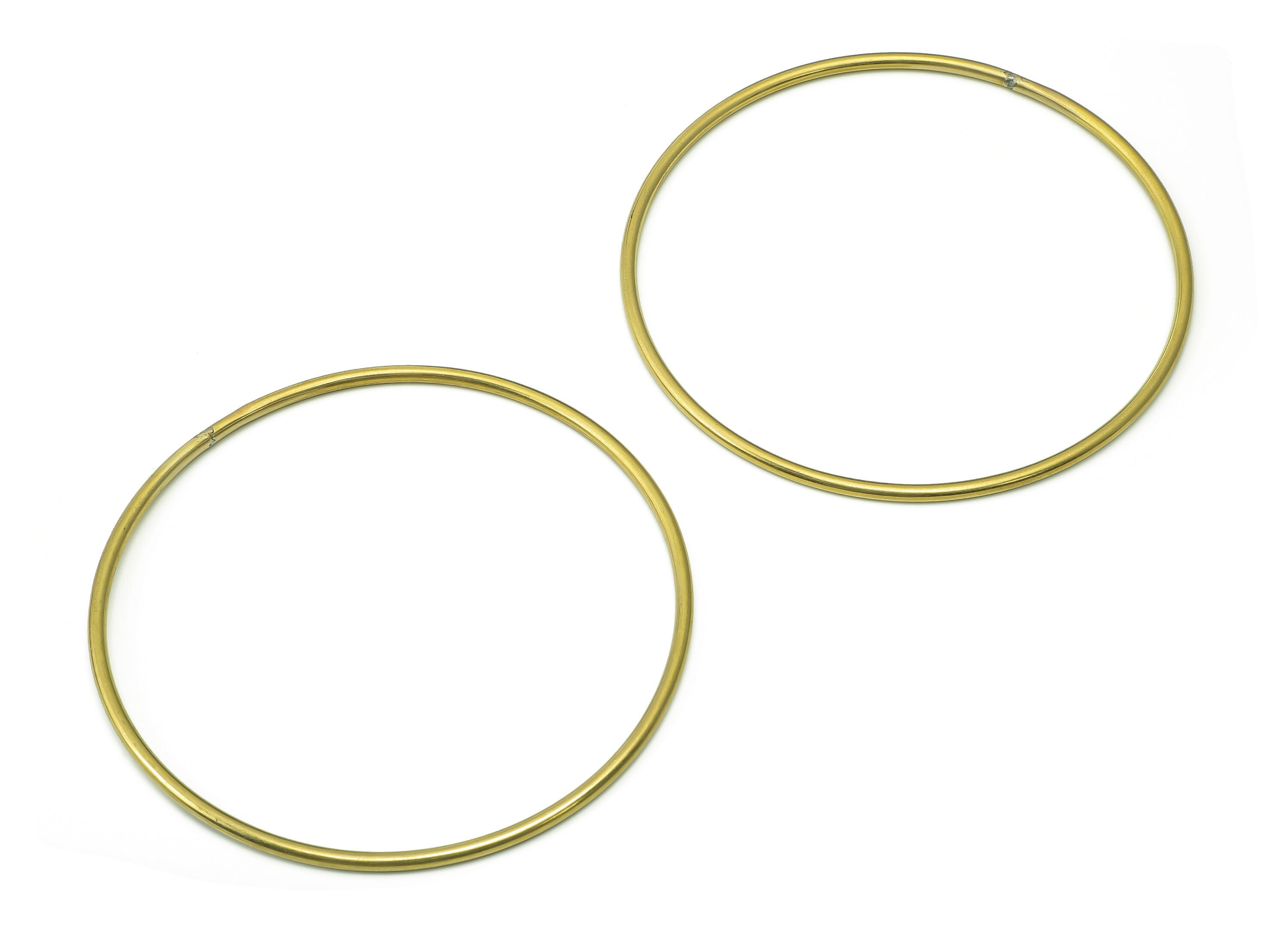 Circle Macrame Ring - Raw Brass Curved Himmeli Tube - Round Hanging Decor - Hoop Wire Ring Hanging Metalart - Wall Art 3x100mm - PP7988-100 - DOMEDBAZAAR