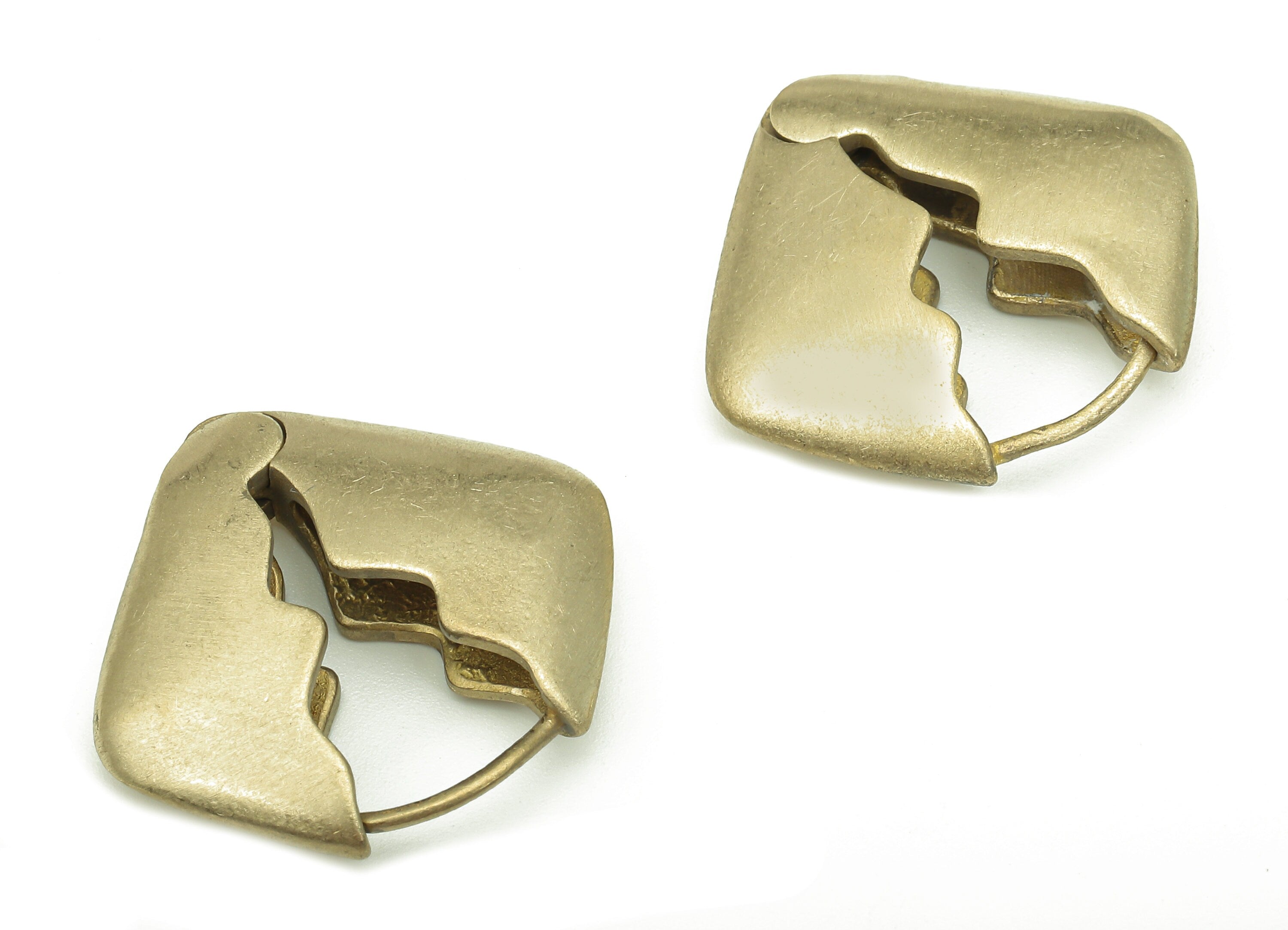 Brass Square Earring Clasp - Raw Brass Square Huggie Earring - Huggie Earring - Thick Huggie Earring - 24.6x23.6x5.8mm - PP7961 - DOMEDBAZAAR