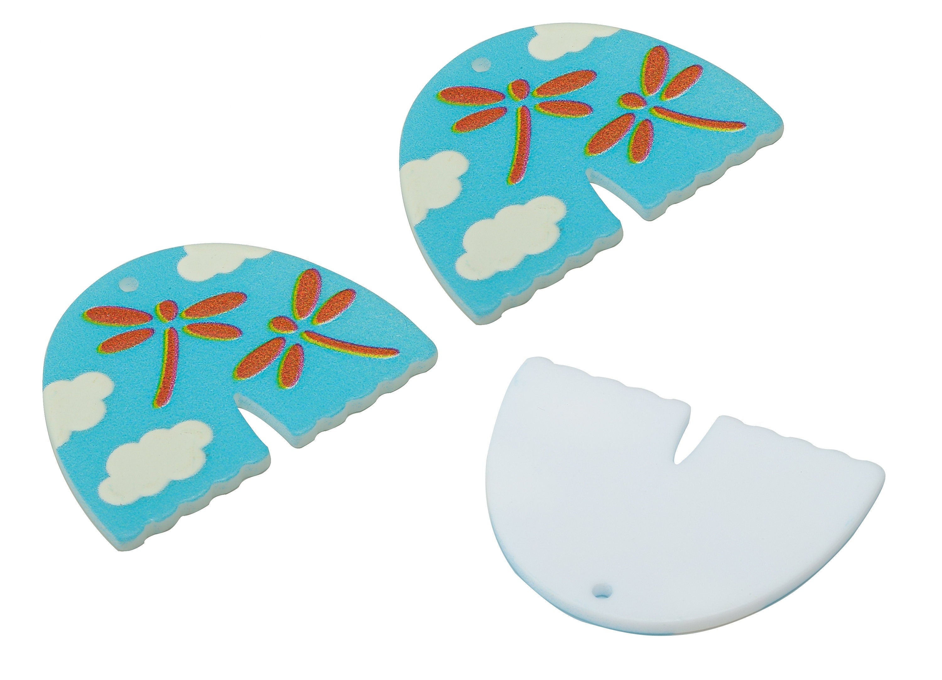 Acrylic Rainbow Landscape Pendant - Acrylic Blue Rainbow Earring - Dragonfly Cloud Earring Charm - 38.72x28.56x2.31mm - AC2525B - DOMEDBAZAAR