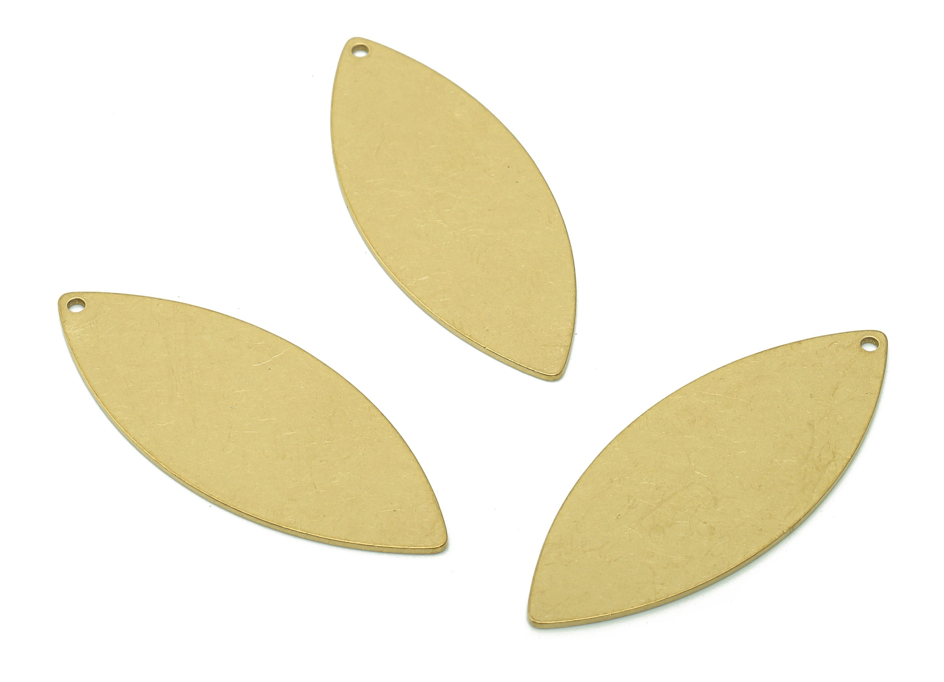 Brass Marquise Earring Charm - Raw Brass Marquise Charms - Personalized Stamping Blank - Pendant For Necklace - 40.4x16.2x0.7mm - PP7995A - DOMEDBAZAAR