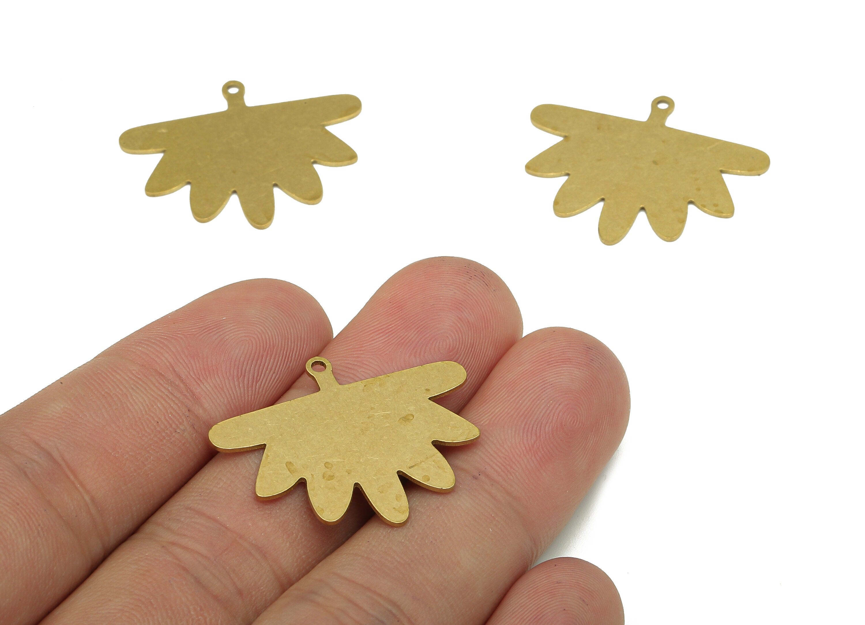 Brass Tree Earring Charms - Raw Brass Leaf Cutout Earring - Branch Pendant With Loop - Flower Charm For Necklace - 29.8x24.5x0.7mm - PPA5648 - DOMEDBAZAAR