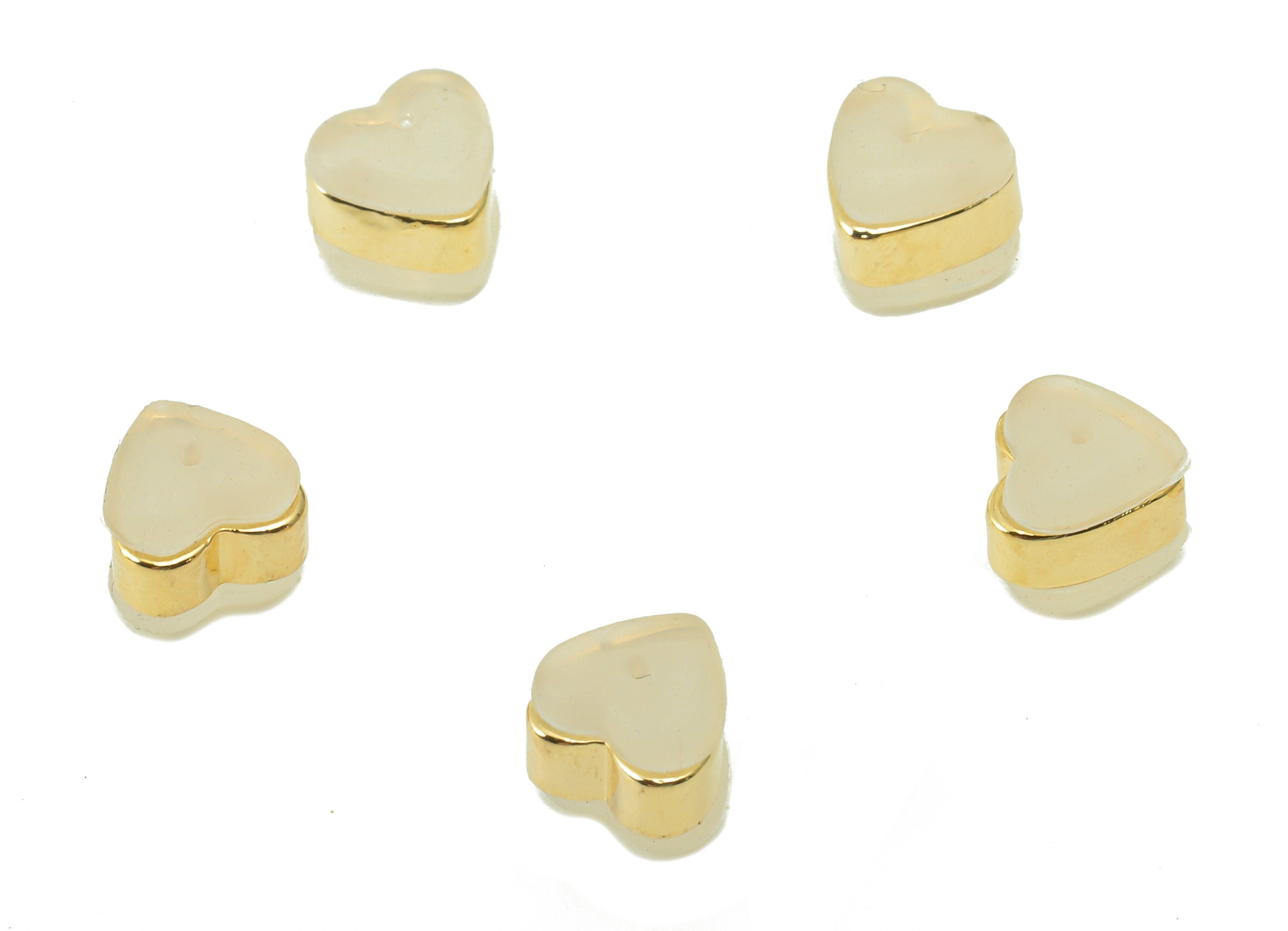 Rubber Heart Earring Stopper - Brass Heart Rubber Earring Back - Earring Back - 18k Real Gold Plated Brass - 5.5x5.5x4.6mm - RGP5429 - DOMEDBAZAAR