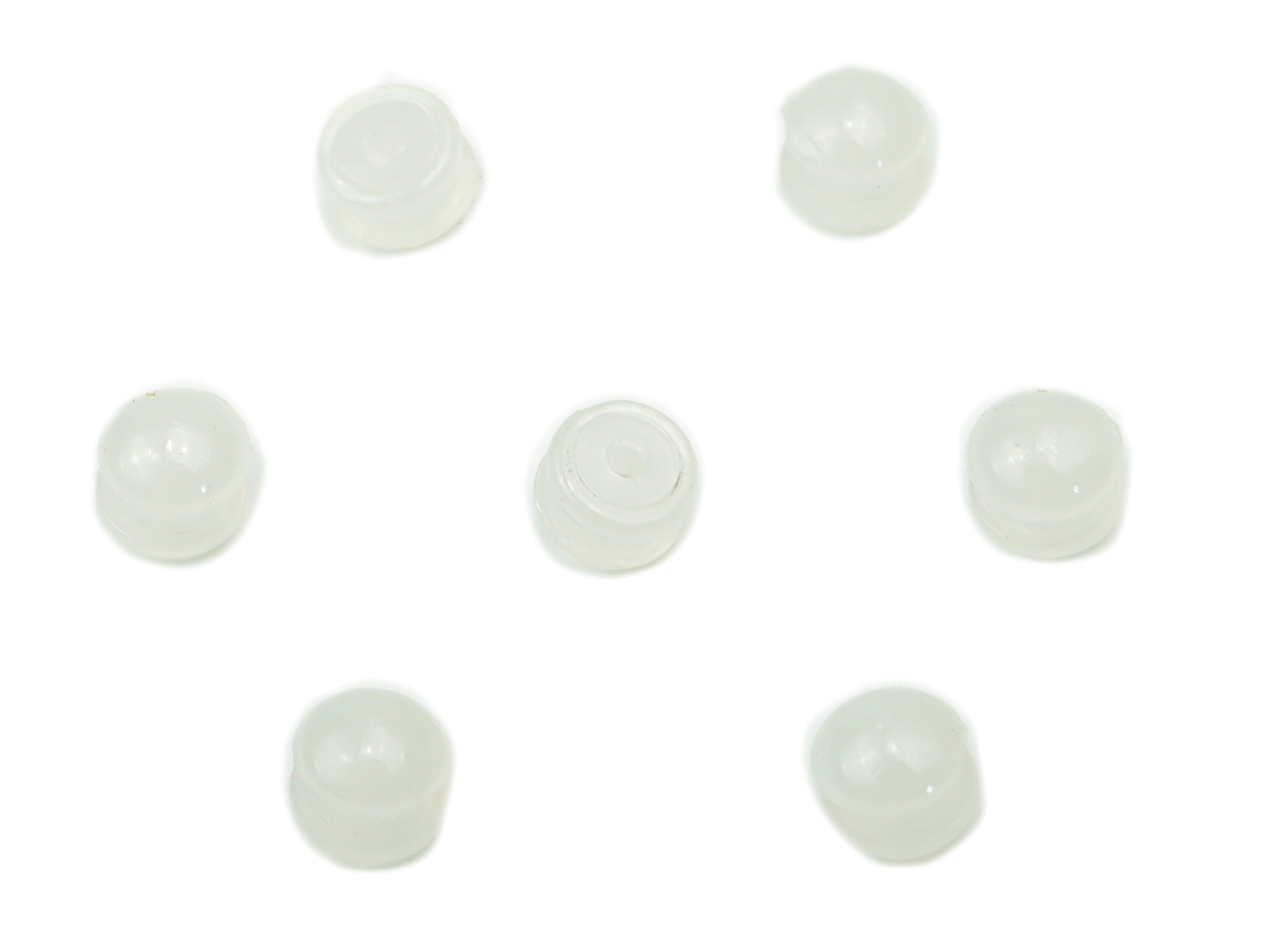 Matte Silicone Earring Stopper Nuts - White Matte Silicone Earring Findings - Rubber Hamburger Earring Back - 5.2x5.2x4.7mm - ES1023 - DOMEDBAZAAR