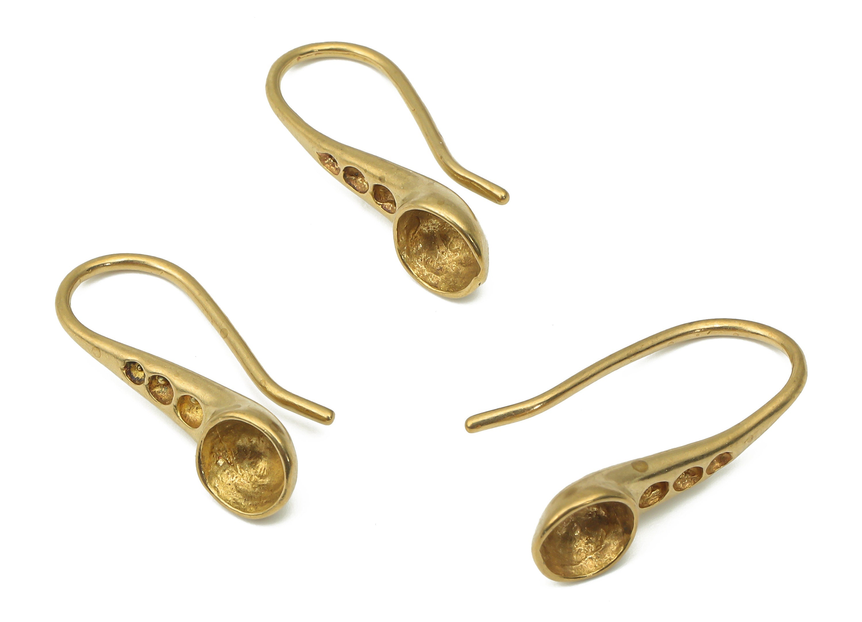 Brass Earrings Wires - Raw Brass U Earrings Hook - Brass U Cabochon Hook Earring - Earrings Findings - 26.32x9.48x3.72mm - PP7395 - DOMEDBAZAAR