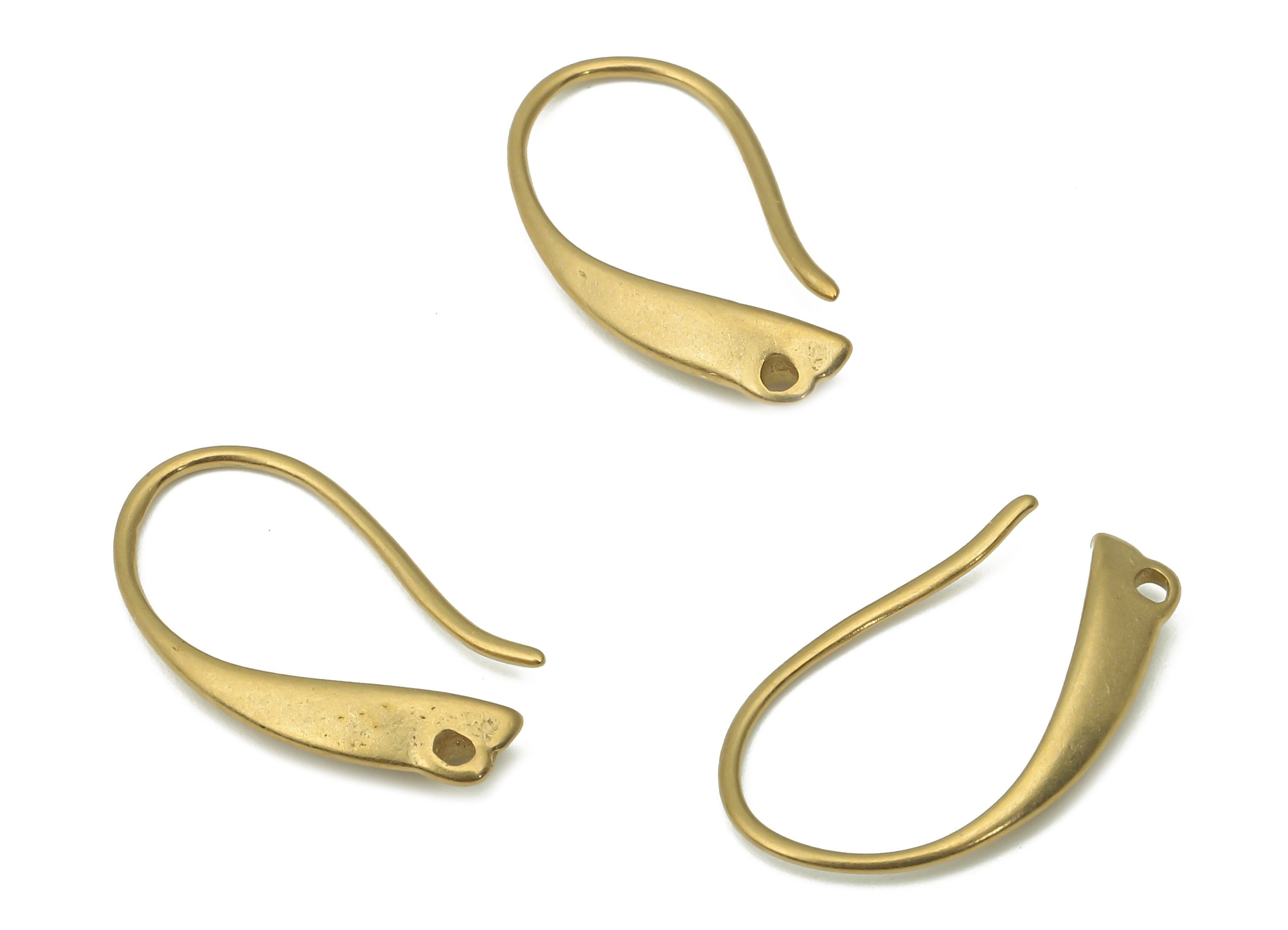 Brass Earrings Wires - Raw Brass U Earrings Hook - Brass U Hook Charm With Loop - Earrings Findings - 17x9.2x0.45mm - PP7396 - DOMEDBAZAAR