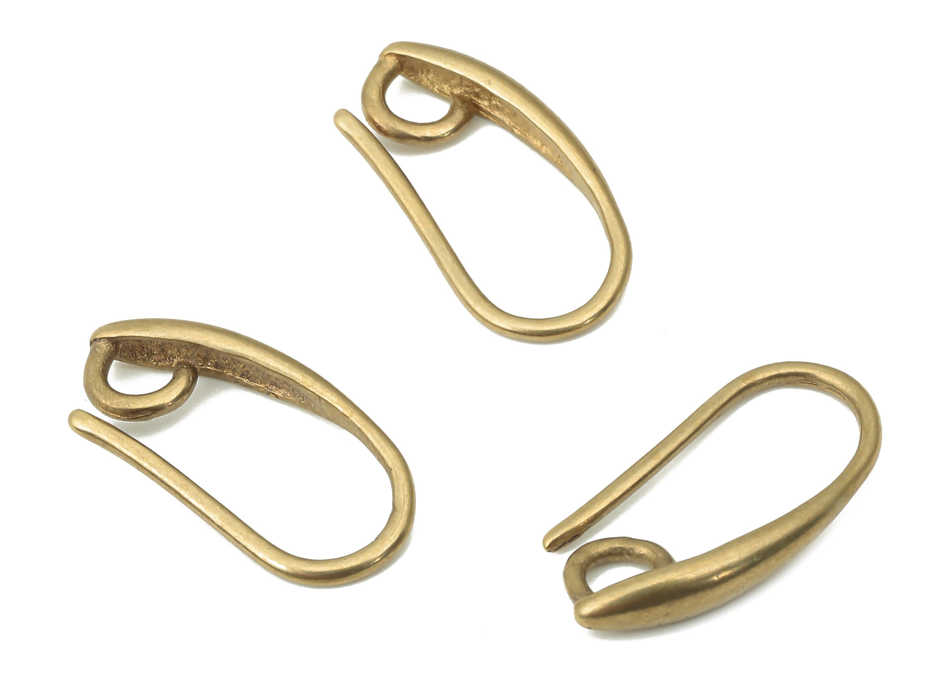 Brass Earrings Wires - Raw Brass Hook Earrings - Brass Hook Pendant - Brass Earrings Findings - Brass Wires - 14.89x7.55x2.55mm - PP7400 - DOMEDBAZAAR