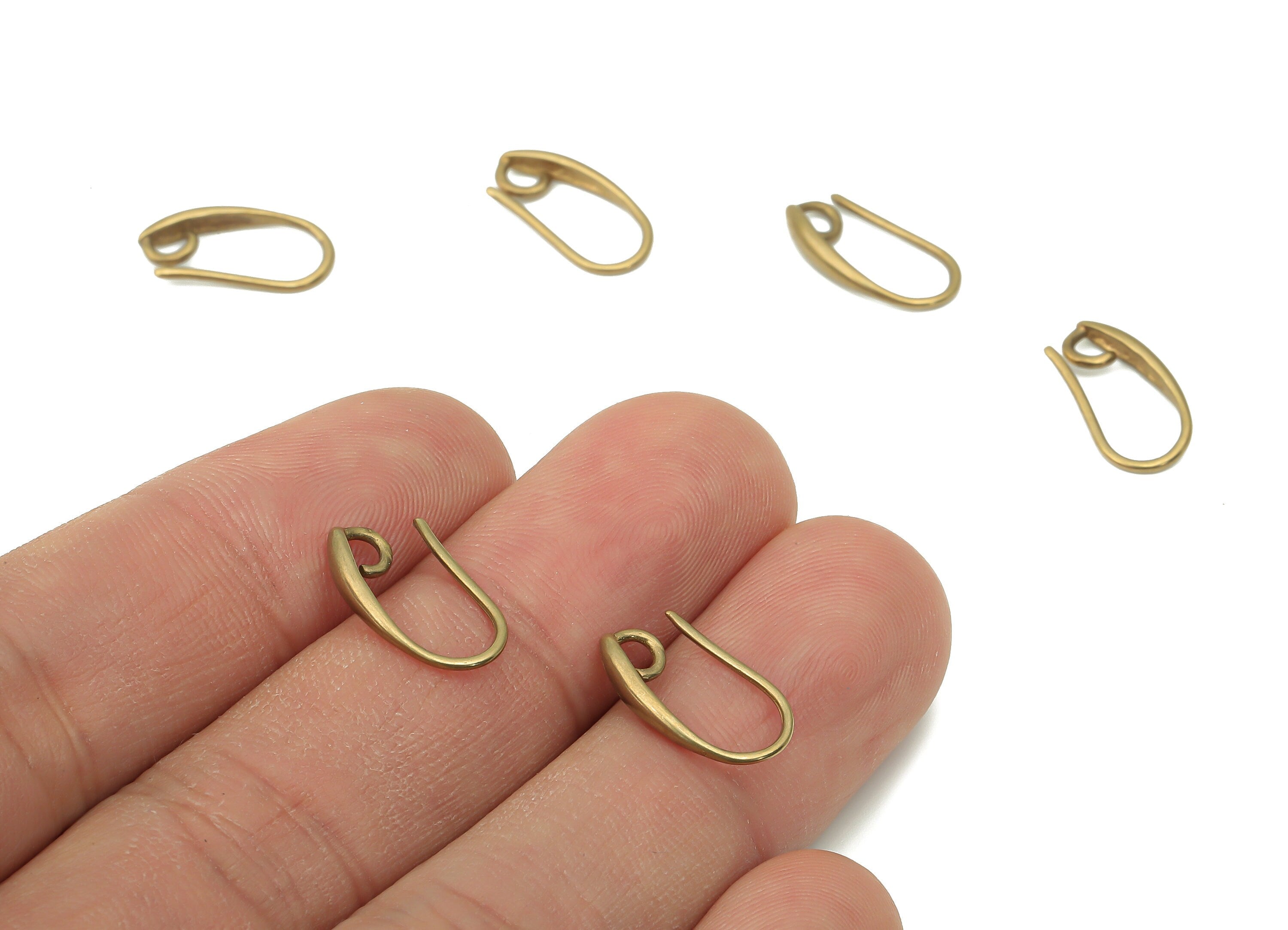 Brass Earrings Wires - Raw Brass Hook Earrings - Brass Hook Pendant - Brass Earrings Findings - Brass Wires - 14.89x7.55x2.55mm - PP7400 - DOMEDBAZAAR
