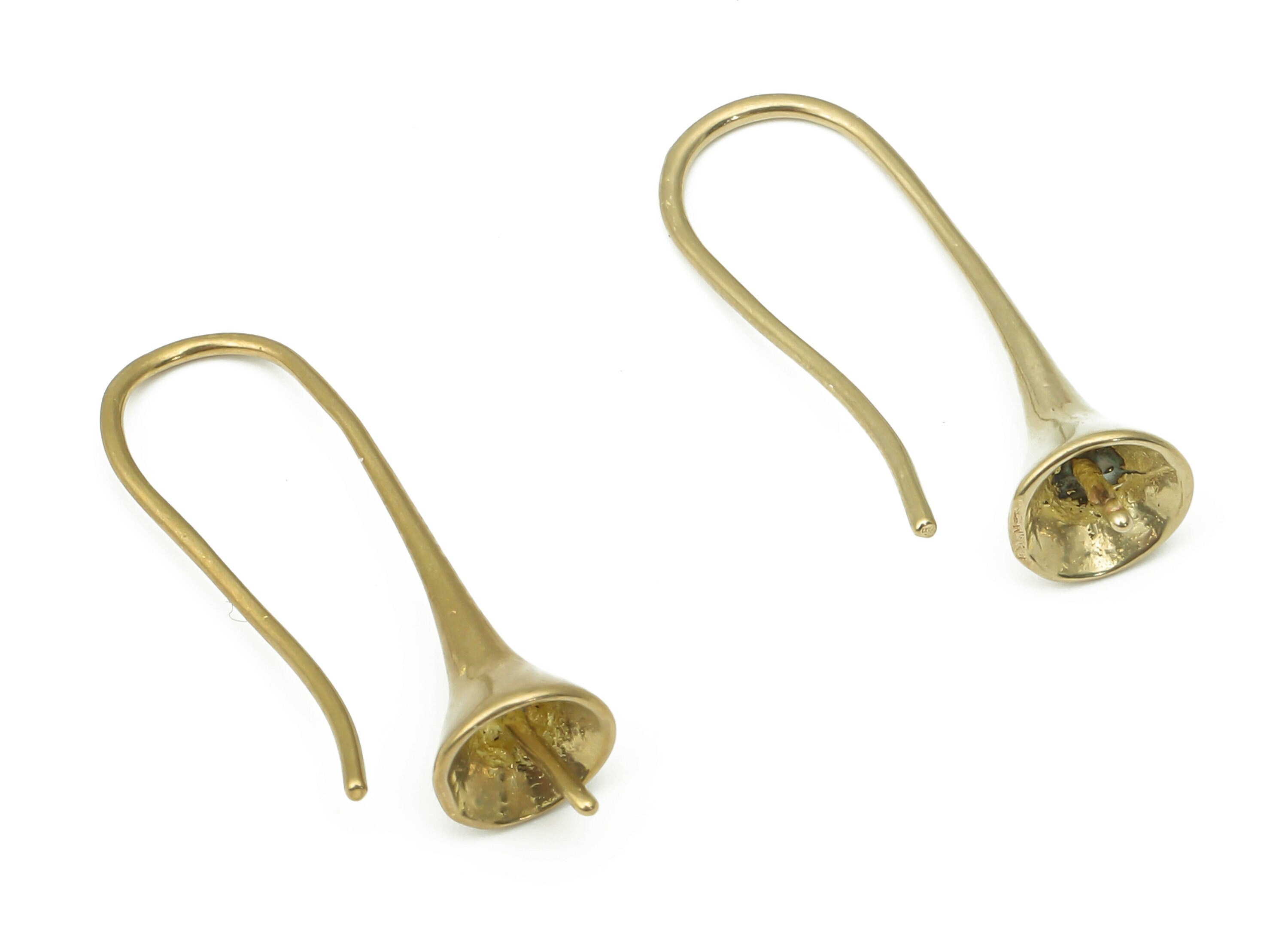 Brass Earrings Wires - Raw Brass Bell Earrings Hook - Brass Earrings Findings - Brass Round Wires - 27.3x8.7x6.78mm - PP7401 - DOMEDBAZAAR