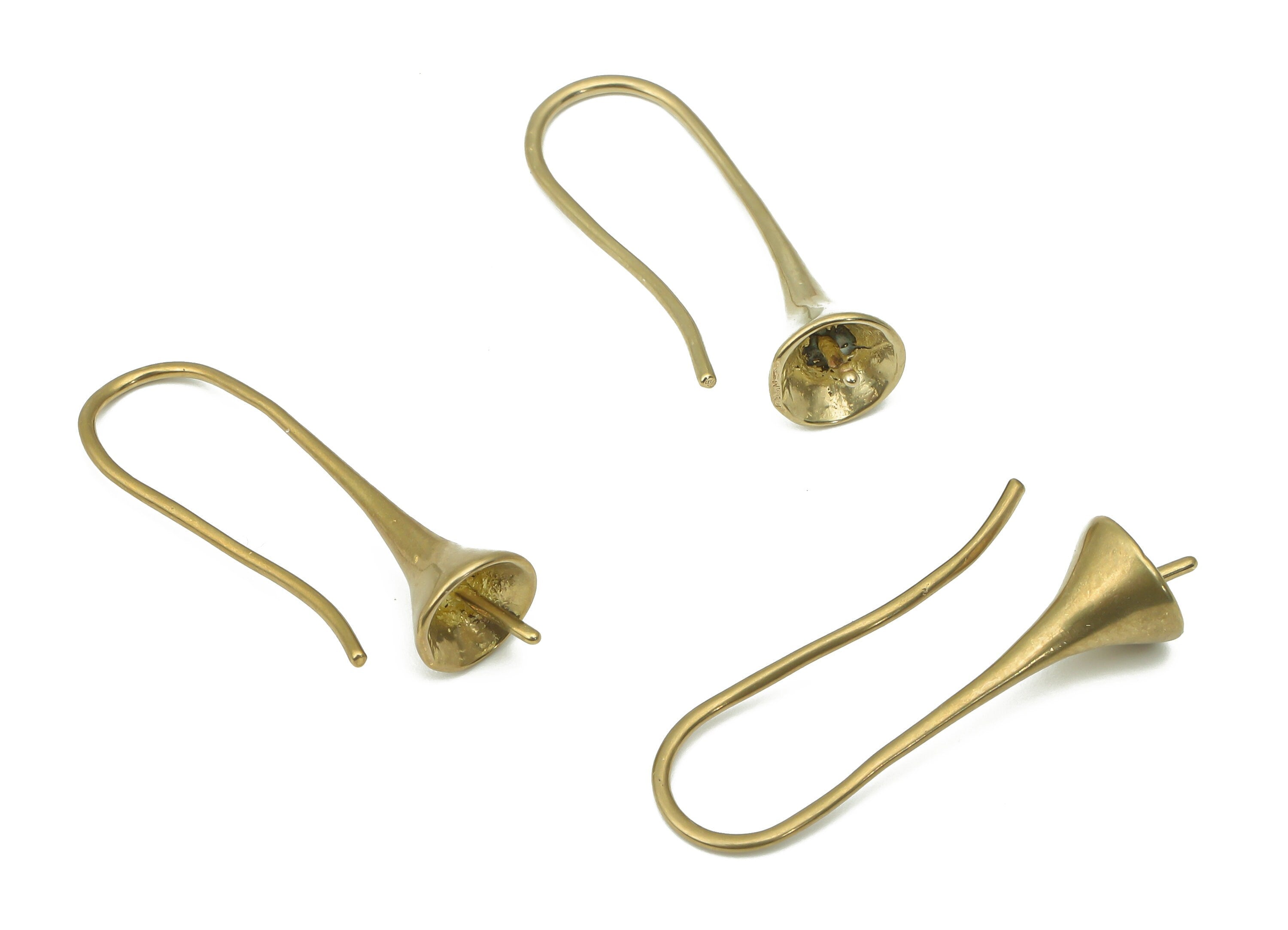 Brass Earrings Wires - Raw Brass Bell Earrings Hook - Brass Earrings Findings - Brass Round Wires - 27.3x8.7x6.78mm - PP7401 - DOMEDBAZAAR