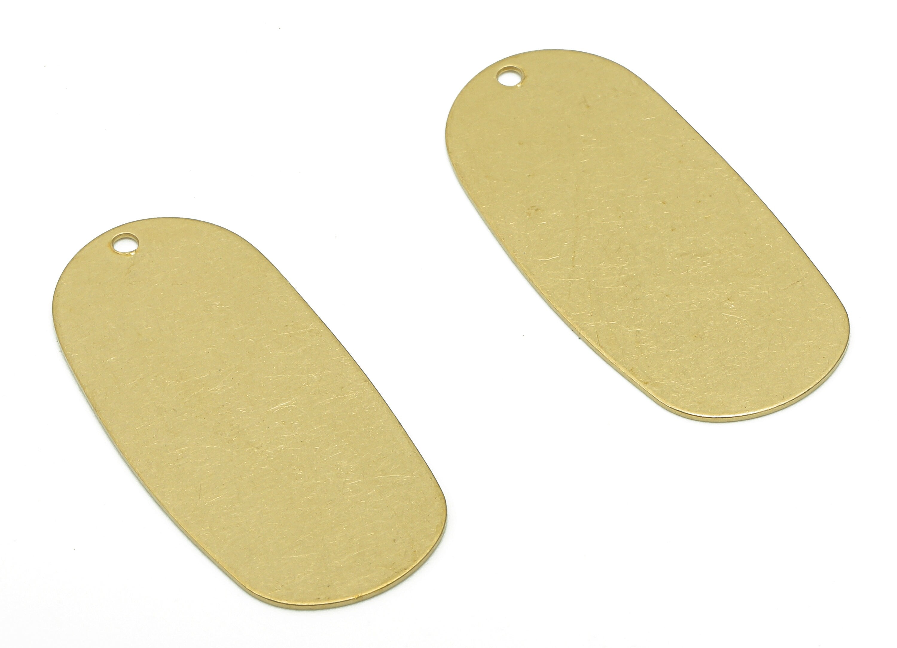 Brass Oval Rectangle Earring Charms - Raw Brass Oval Rectangle Pendant - Earring Findings - Stamping Blank - 29.9x14.2x0.5mm - PP8081 - DOMEDBAZAAR
