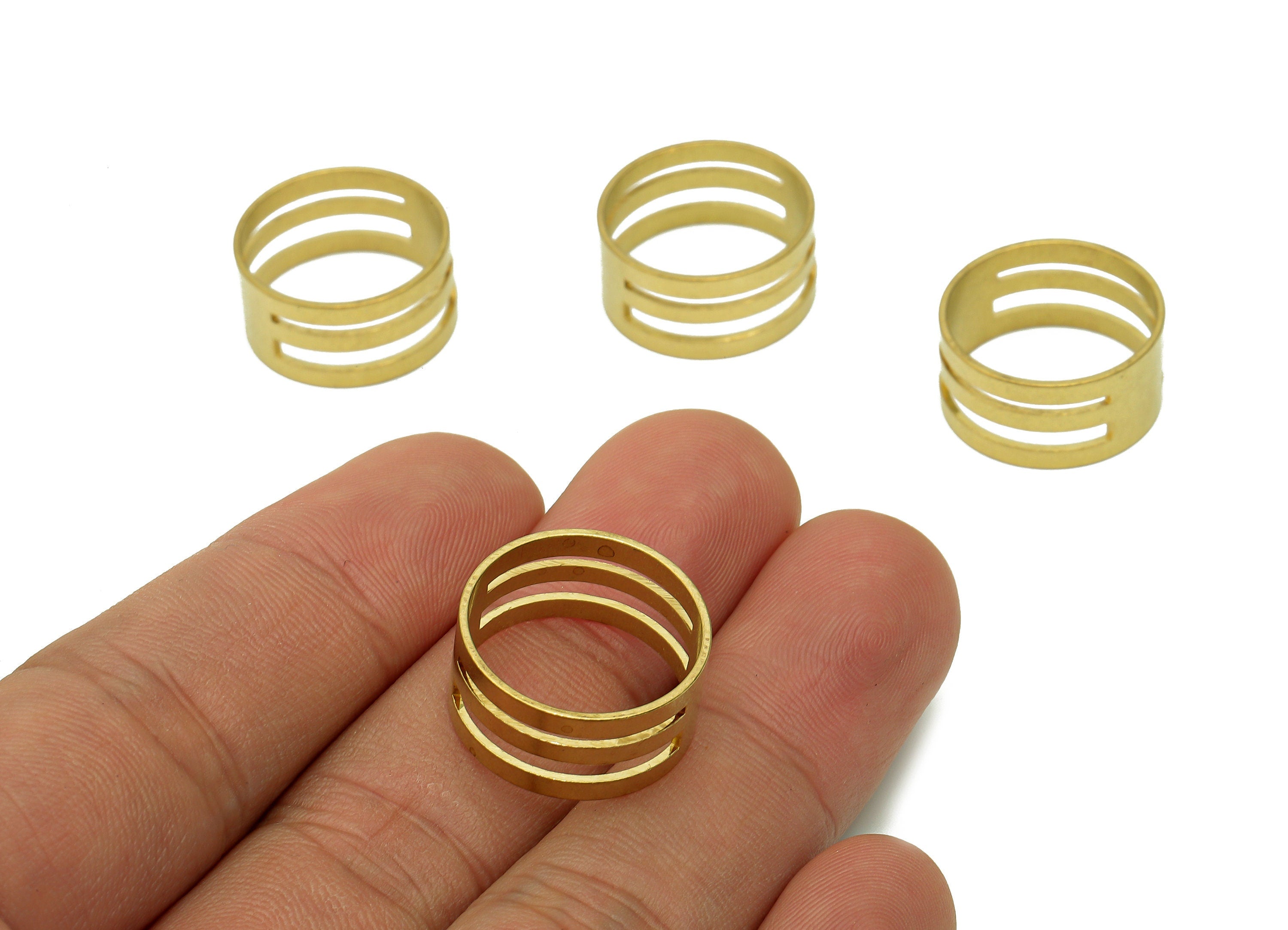 Brass Jump Ring Opening Tool - Raw Brass Closing Tool Finger Ring Tool - Jump Ring Opener - Jump Ring Closer - 18.6x18.6x1.1mm - PP8079 - DOMEDBAZAAR