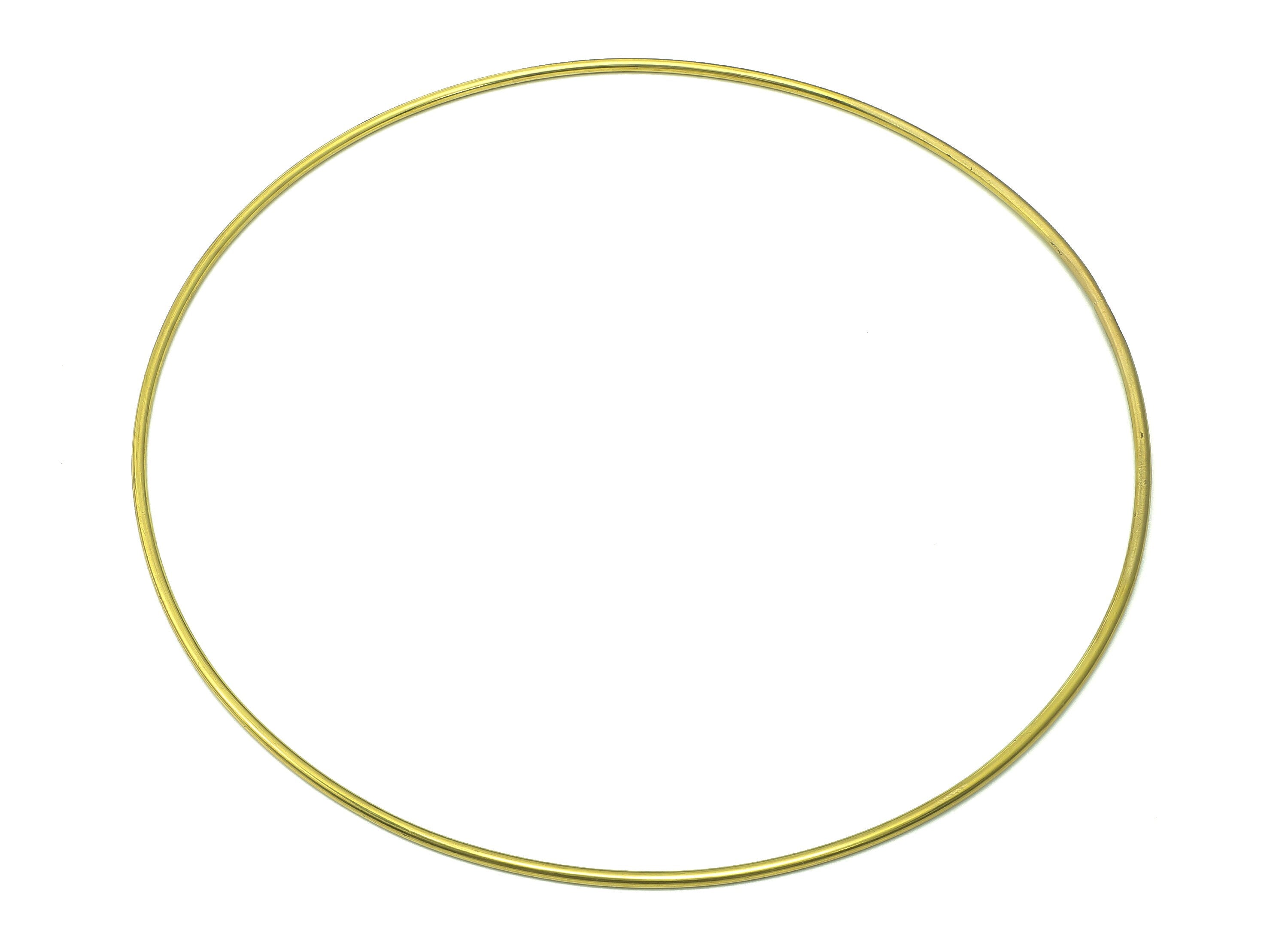 Circle Macrame Ring - Raw Brass Curved Himmeli Tube - Round Hanging Decor - Hoop Wire Ring Hanging Metalart - Wall Art 3x200mm - PP7988-200 - DOMEDBAZAAR