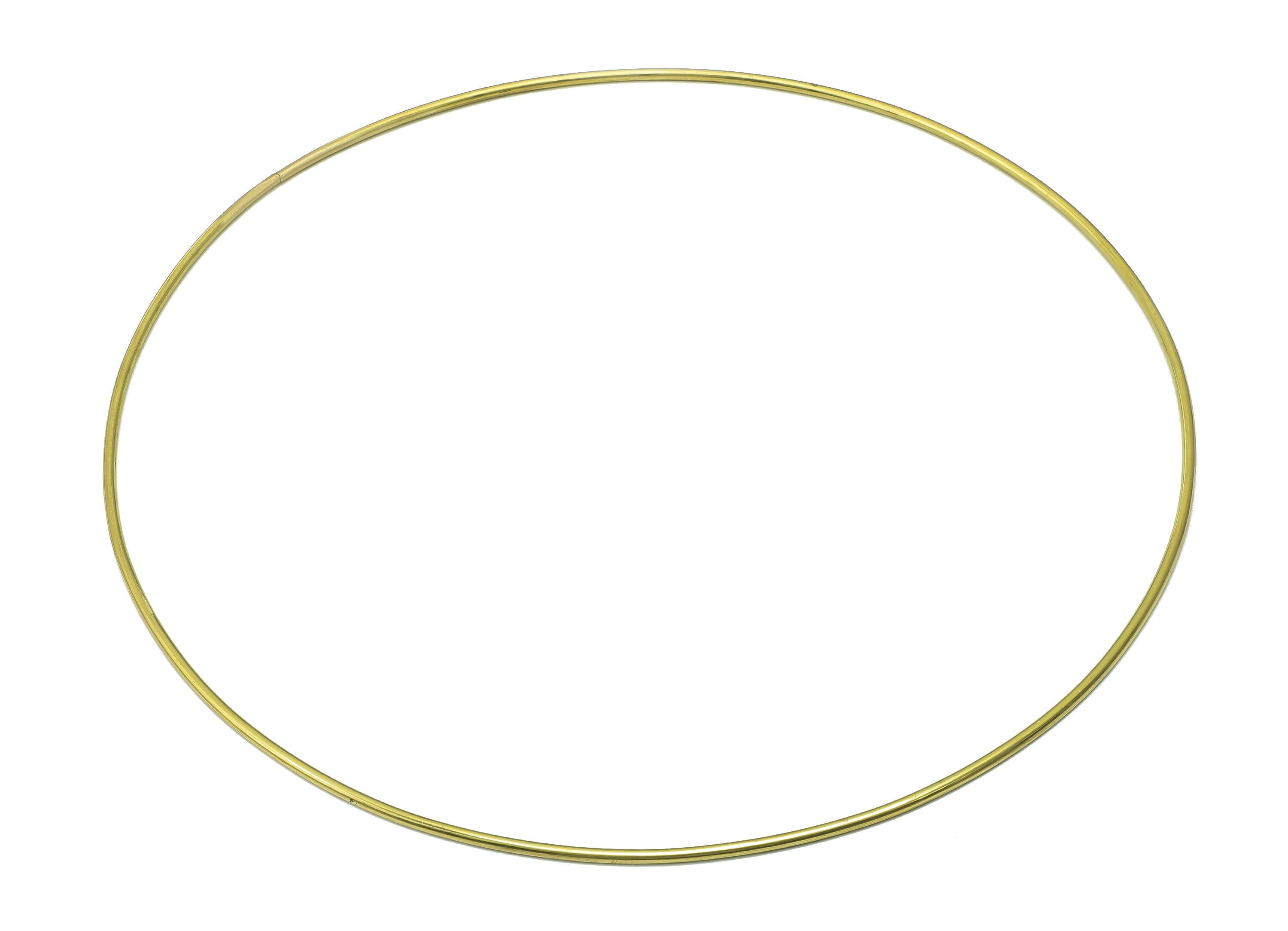 Circle Macrame Ring - Raw Brass Curved Himmeli Tube - Round Hanging Decor - Hoop Wire Ring Hanging Metalart - Wall Art 3x250mm - PP7988-250 - DOMEDBAZAAR