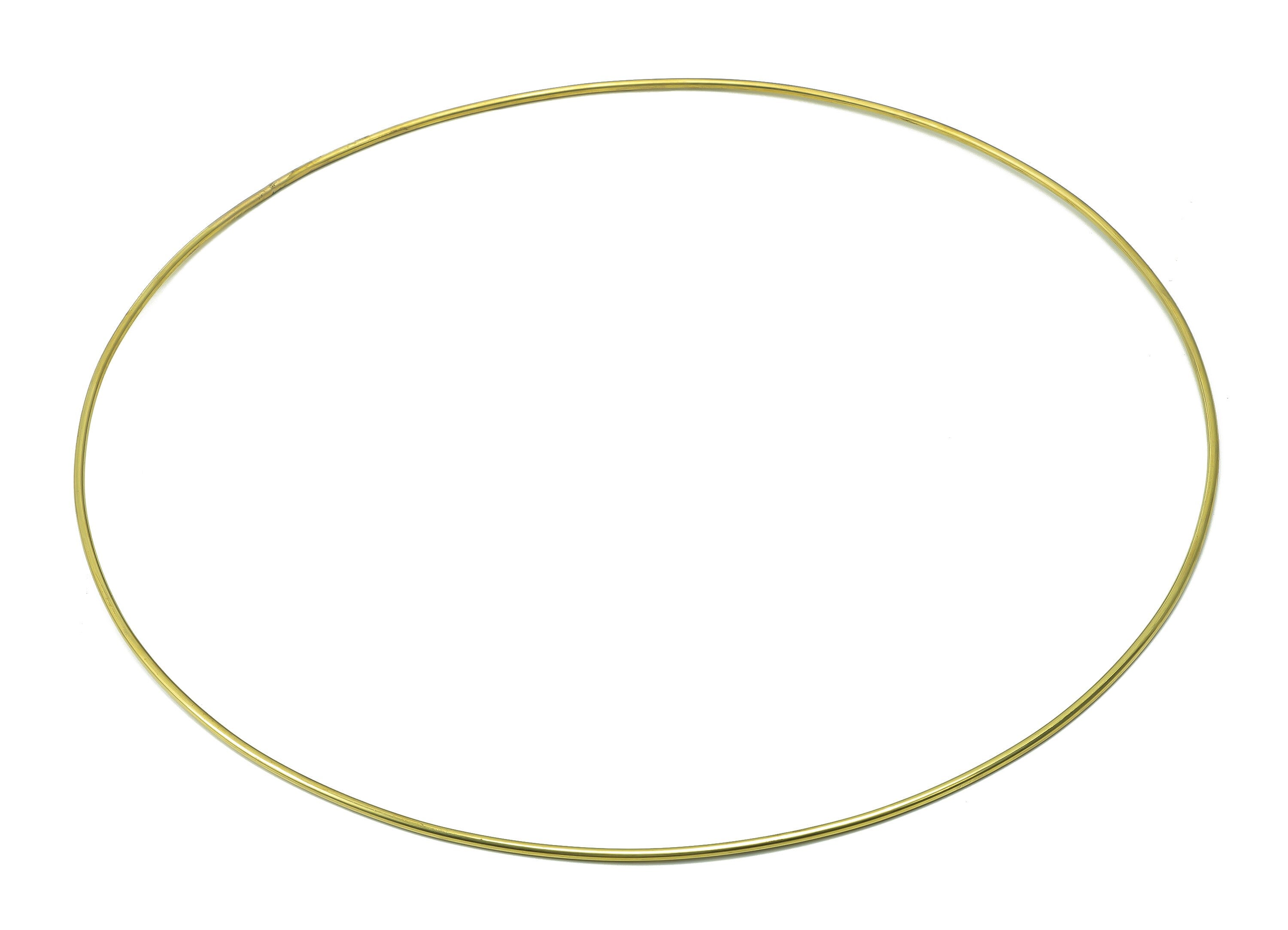 Circle Macrame Ring - Raw Brass Curved Himmeli Tube - Round Hanging Decor - Hoop Wire Ring Hanging Metalart - Wall Art 3x300mm - PP7988-300 - DOMEDBAZAAR