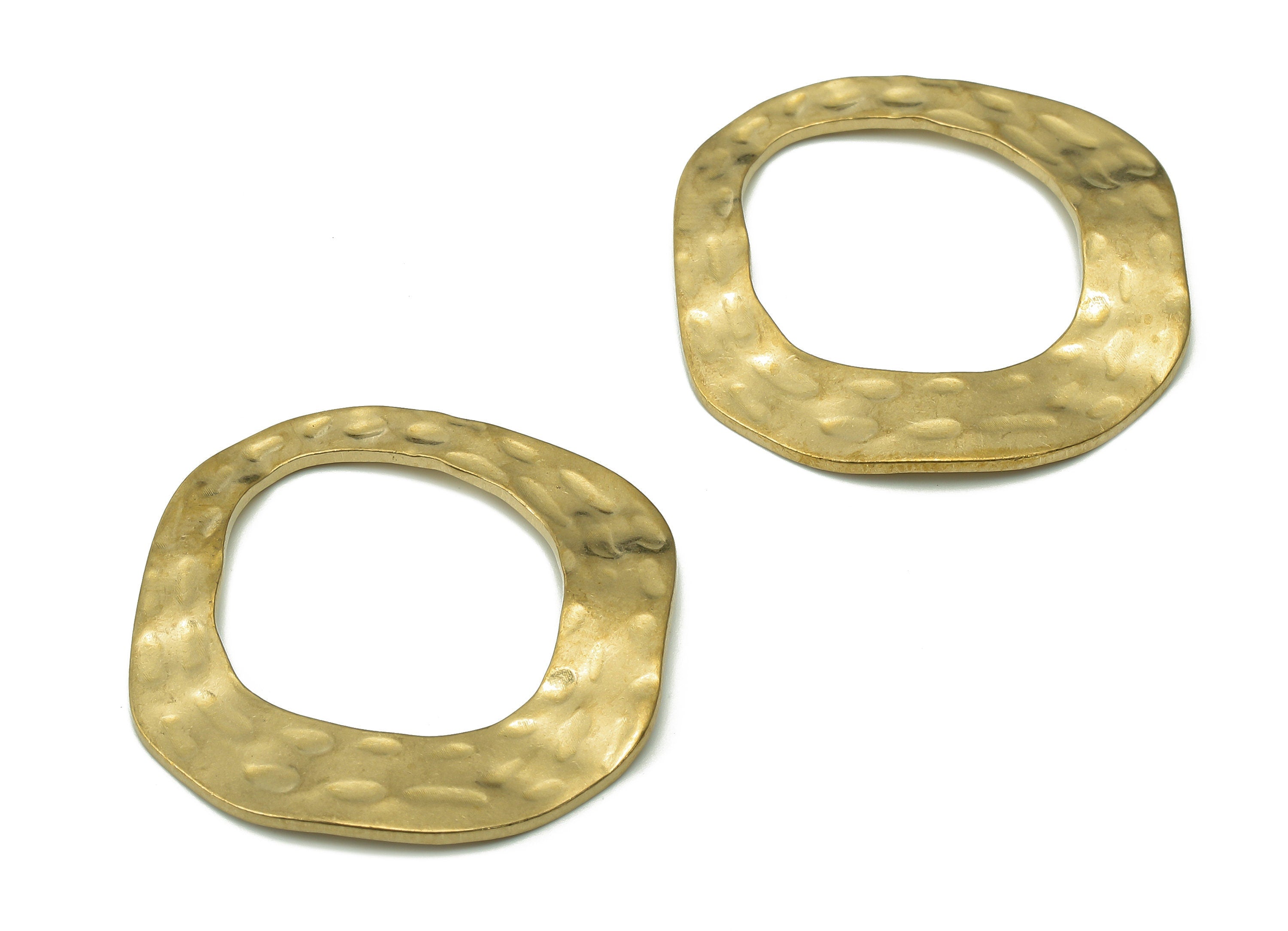 Brass Hammered Geometry Charms - Raw Brass Round Charm - Hammered Drop Charm - Circle Charm - Earring Findings - 30.04x30.04x1.1 - PP7989 - DOMEDBAZAAR