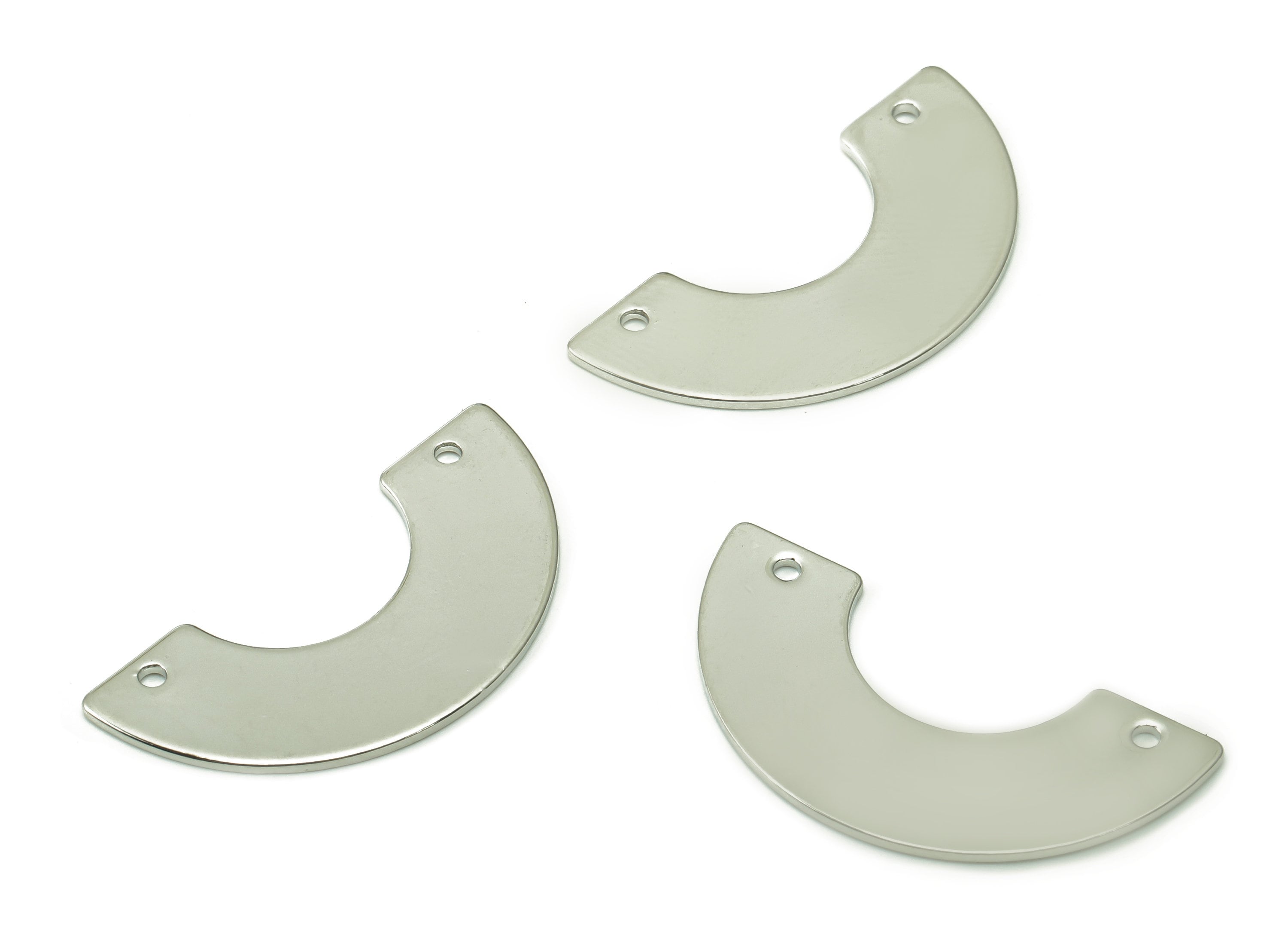 Brass U Semicircle Connector - Silver Rainbow Connector - Half Moon Earring With 2 Holes - 18K Real White Gold Plated-30.1x15.3x1mm-RGP5339S - DOMEDBAZAAR