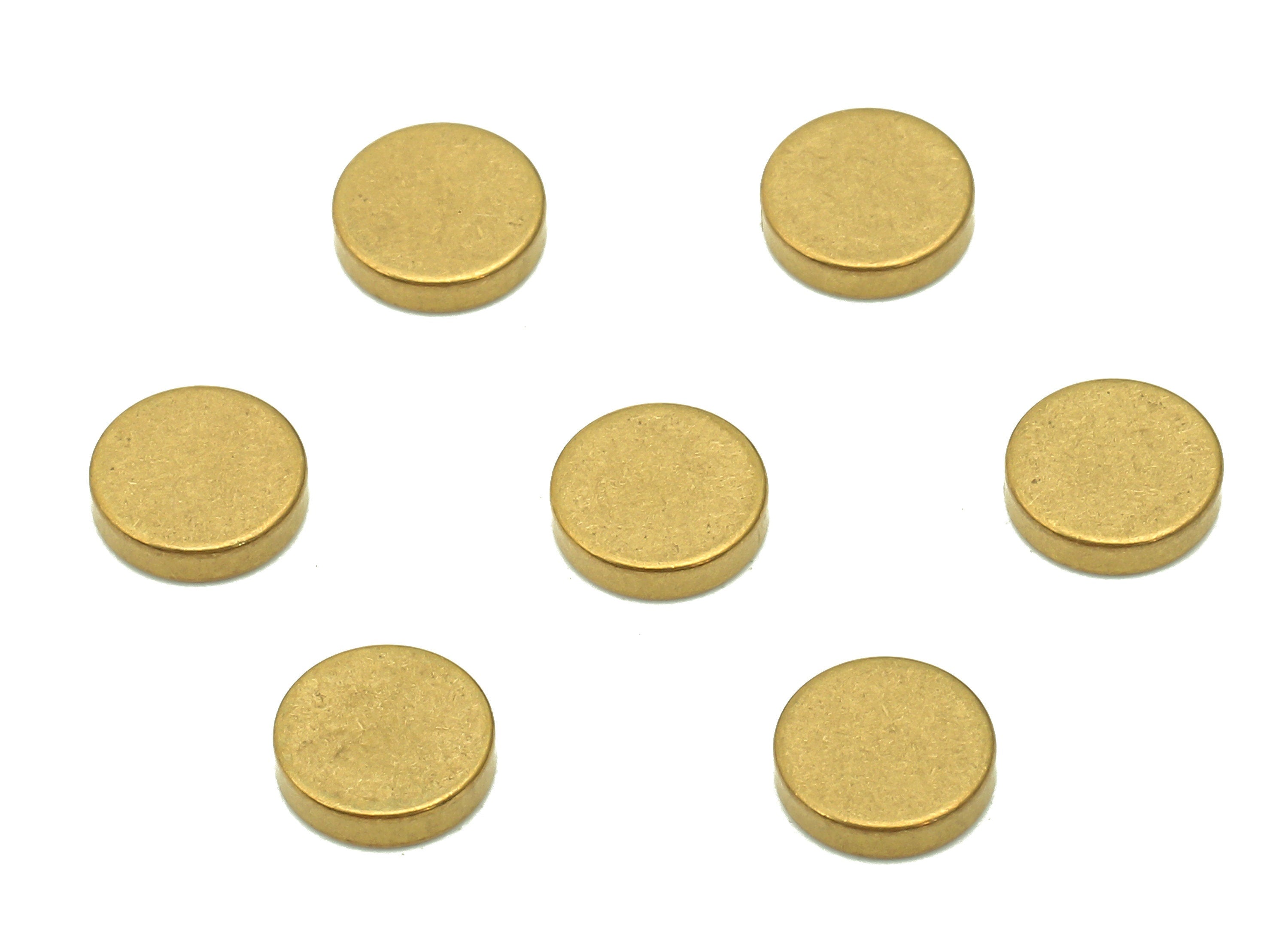 Brass Thick Round Earring - Raw Brass Mini Circle - Mini Thick Round Earring - Brass Stamping Blanks - 5.9x5.9x1.4mm - PP8068 - DOMEDBAZAAR