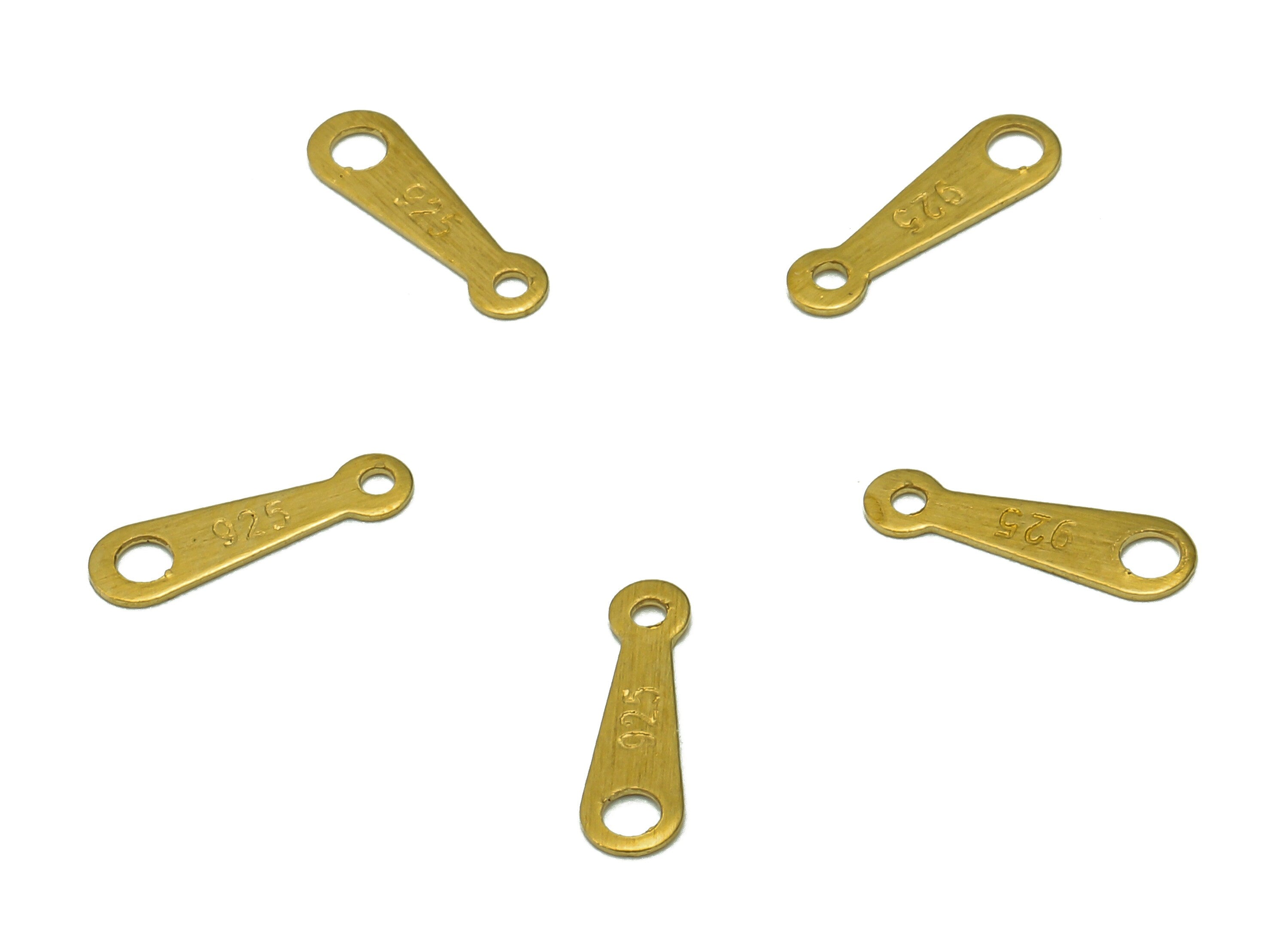 Brass Earring Connectors - Raw Brass Loops For Stud Earrings - Earring Connector - 2 Holes For Earring Studs - 10x3x0.4mm - PP8076 - DOMEDBAZAAR