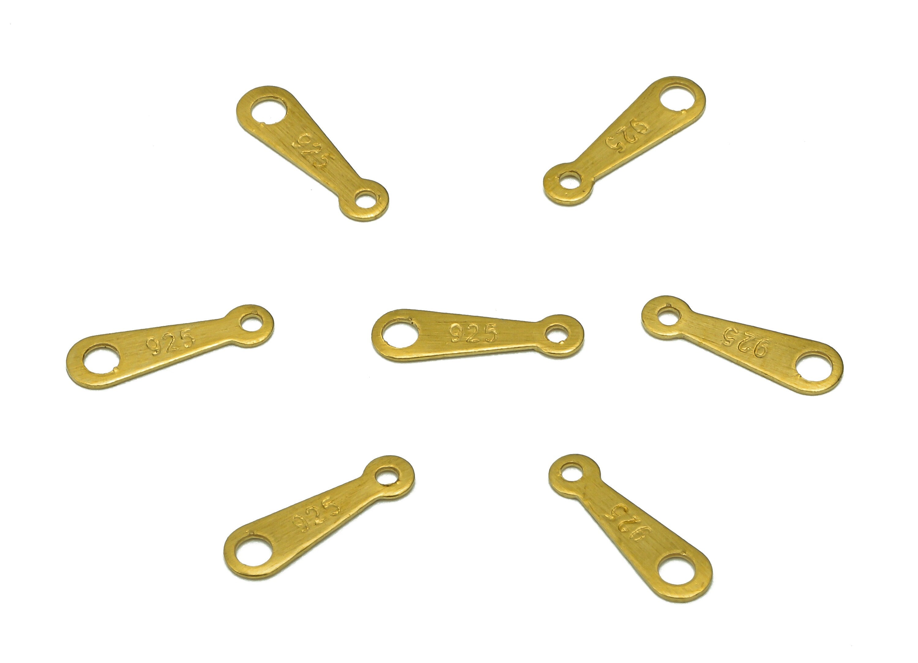 Brass Earring Connectors - Raw Brass Loops For Stud Earrings - Earring Connector - 2 Holes For Earring Studs - 10x3x0.4mm - PP8076 - DOMEDBAZAAR