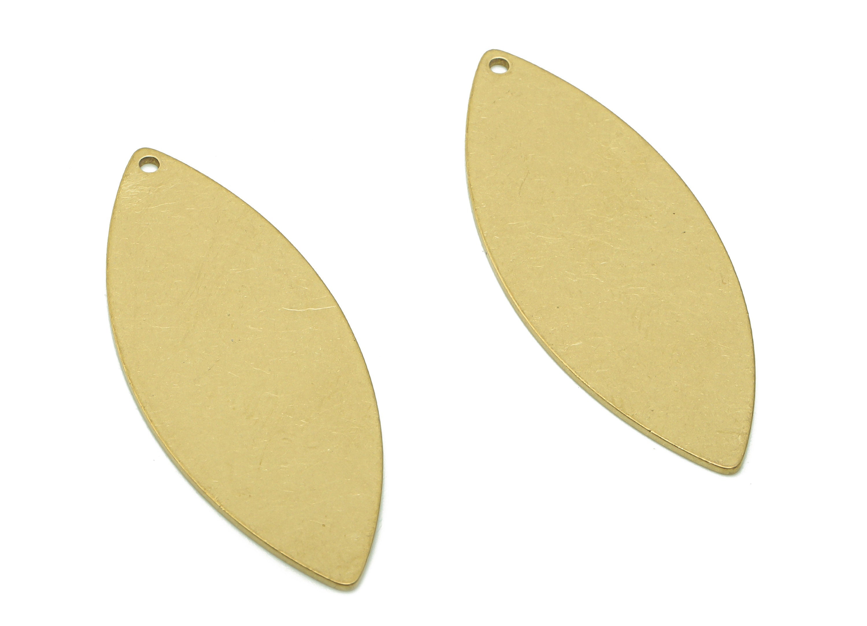 Brass Marquise Earring Charm - Raw Brass Marquise Charms - Personalized Stamping Blank - Pendant For Necklace - 40.4x16.2x0.7mm - PP7995A - DOMEDBAZAAR