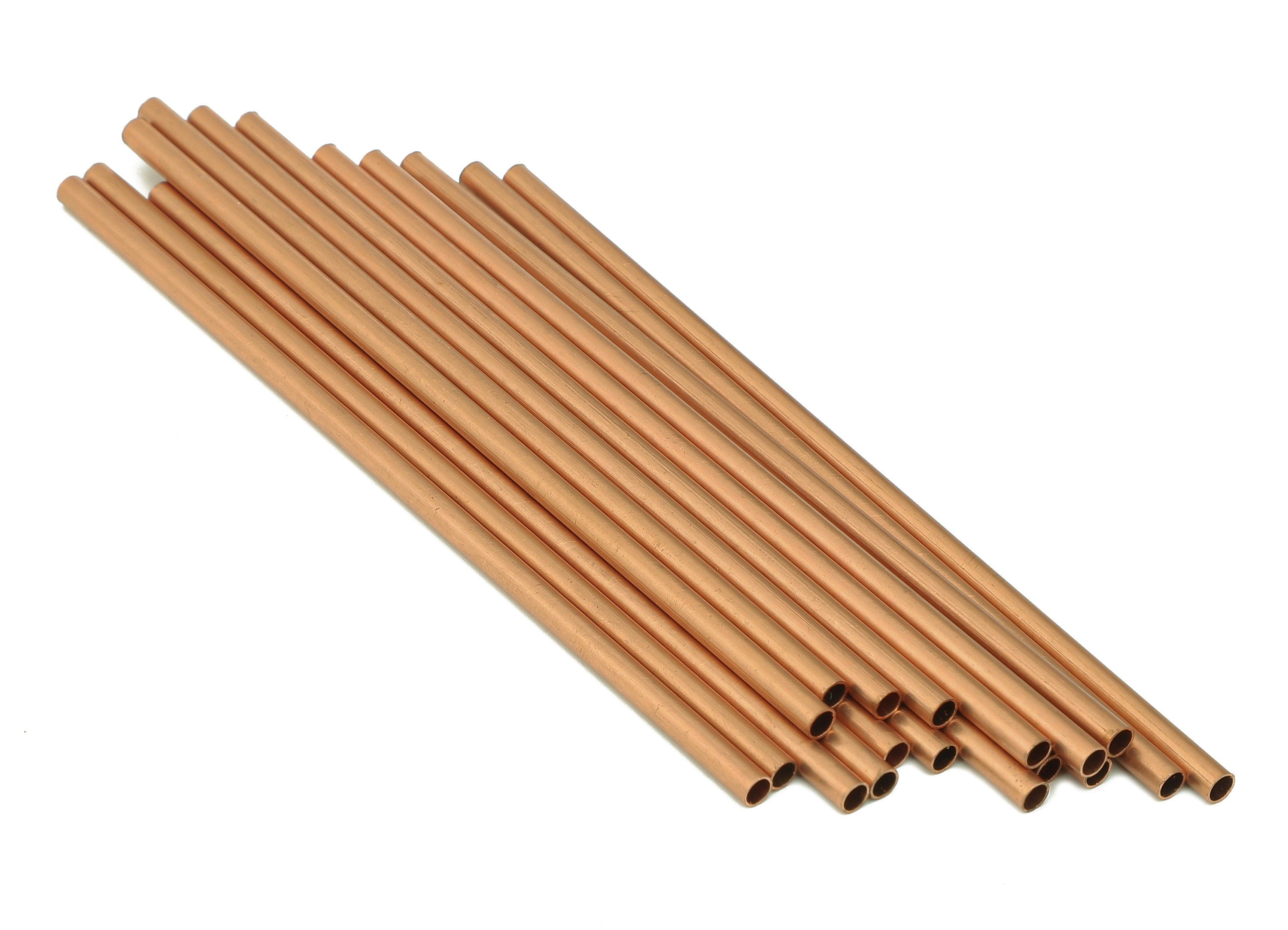 Copper Himmeli Tubes - Raw Copper Round Himmeli DIY Tube Beads - Circle Pipes for Geometric - For Air Plants - 3x0.2x100mm - PP8146-100 - DOMEDBAZAAR