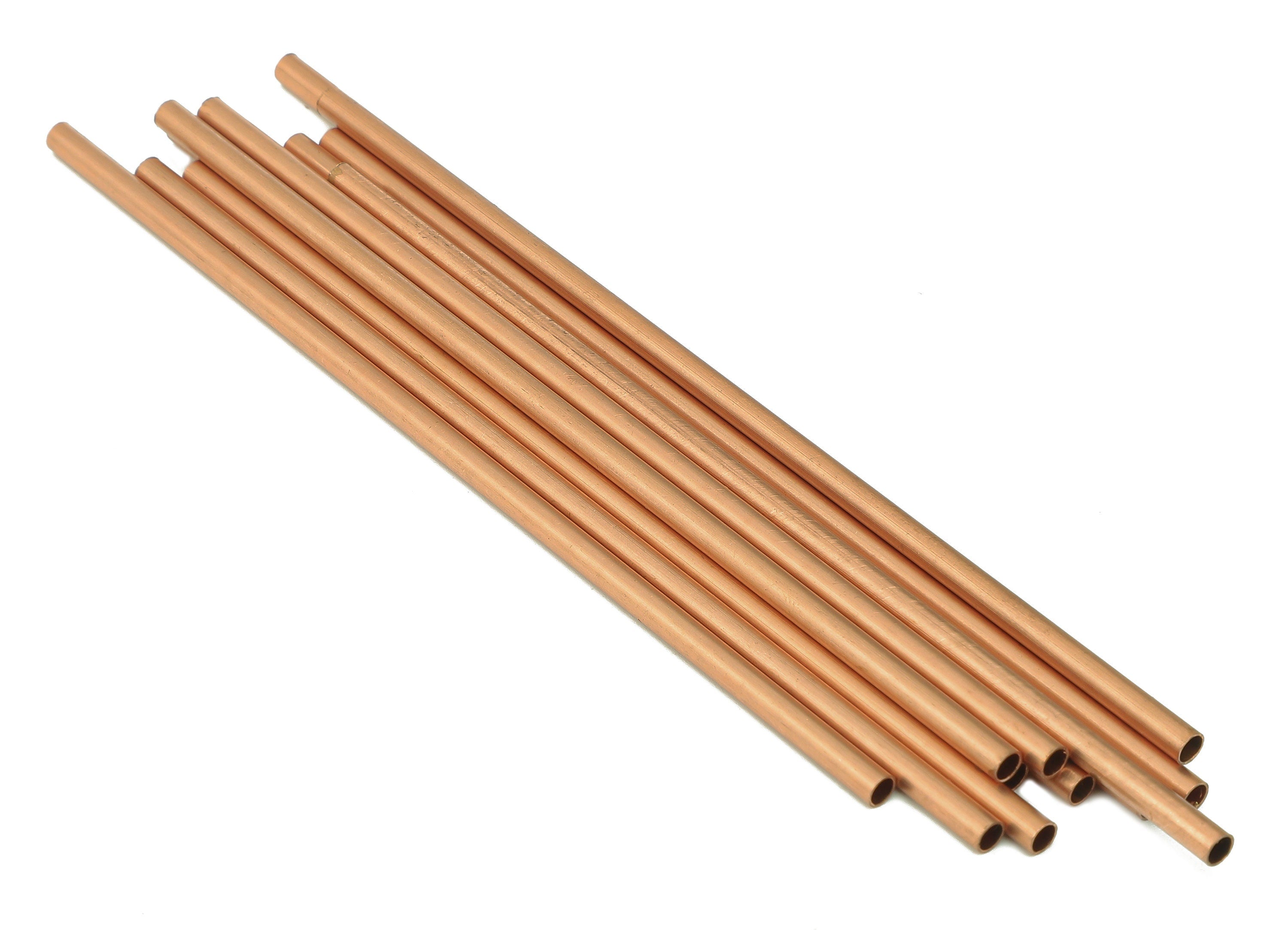 Copper Himmeli Tubes - Raw Copper Round Himmeli DIY Tube Beads - Circle Pipes for Geometric - For Air Plants - 3x0.2x110mm - PP8146-110 - DOMEDBAZAAR