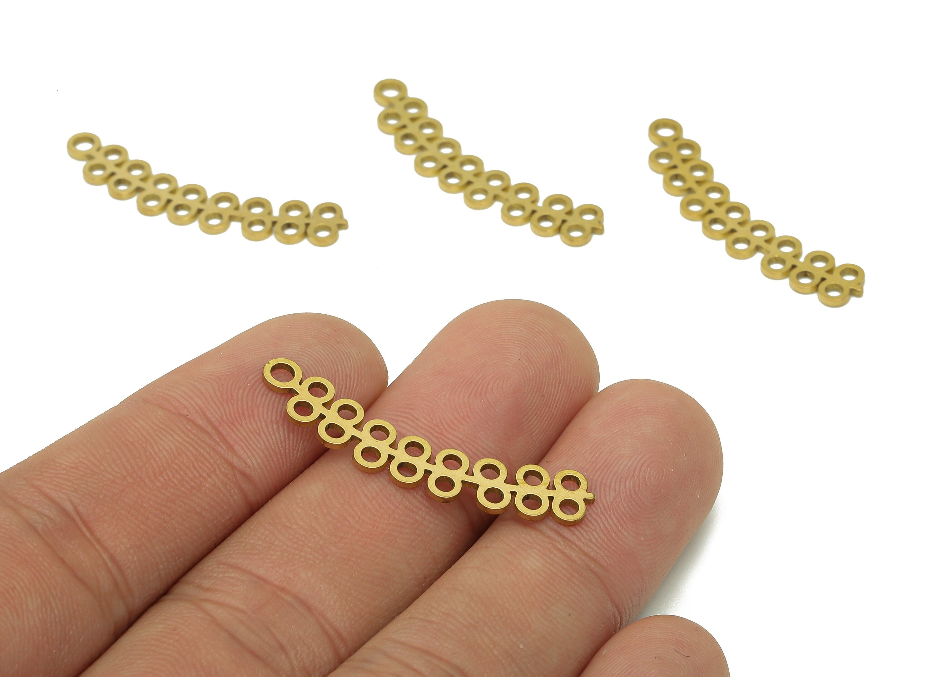Brass Round Leaves Earring Charms - Raw Brass Circle Plant Earring - Botanical Pendant With Loop - Leaf Branch Charm -34.6x7.1x0.8mm-PPA6299 - DOMEDBAZAAR