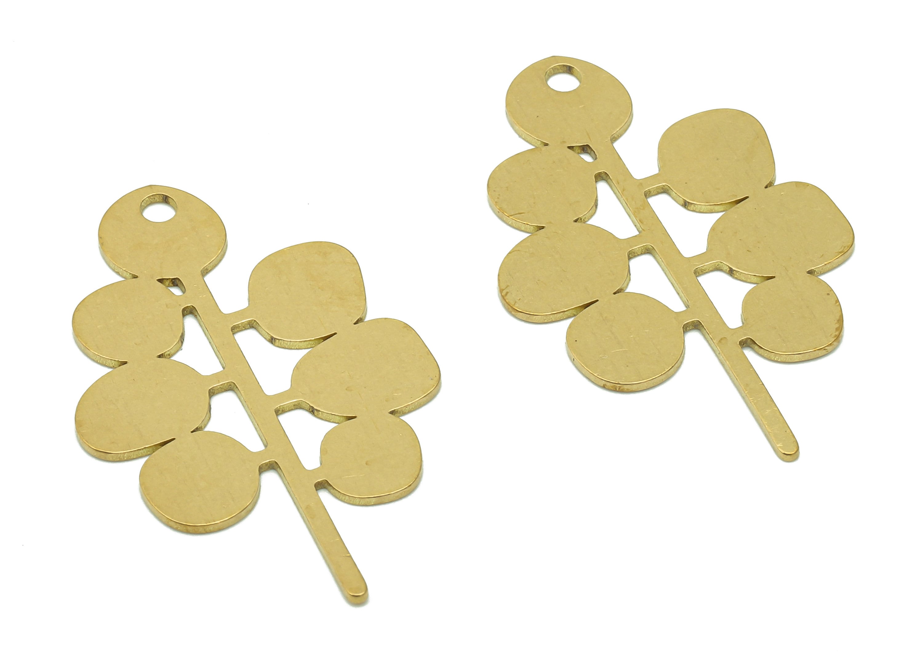 Brass Grapes Earring Charms - Raw Brass Round Earring - Circle Grapes Pendant - Botanical Charm For Necklace - 33.8x20.3x0.7mm - PPA6529 - DOMEDBAZAAR