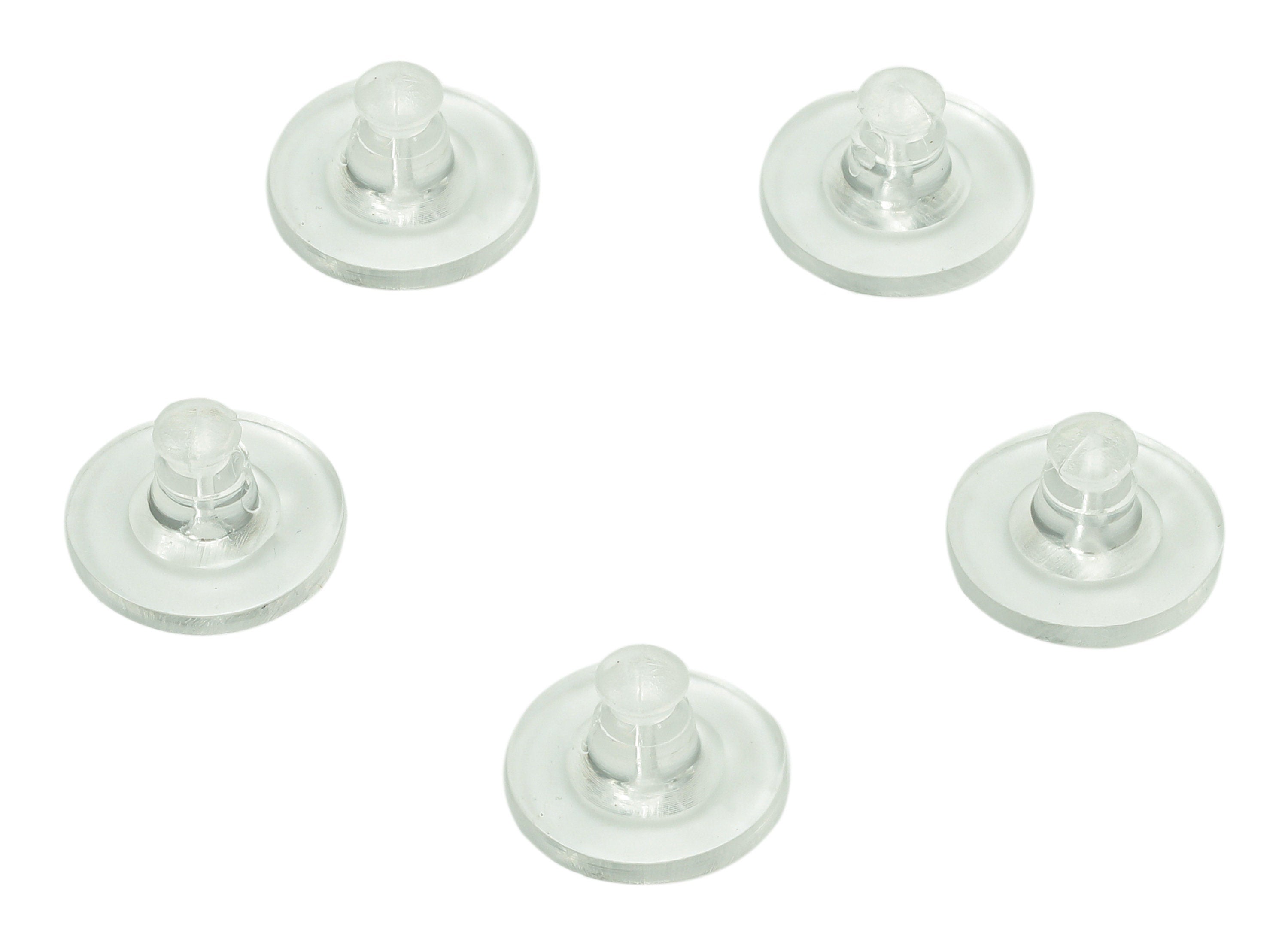 Clear Rubber Earring Backs - Disc Earring Stopper With Pads - Transparent Rubber Ear Nuts & Backs - Rubber Stopper - 10.1x10.1x5.3mm -ES1033 - DOMEDBAZAAR