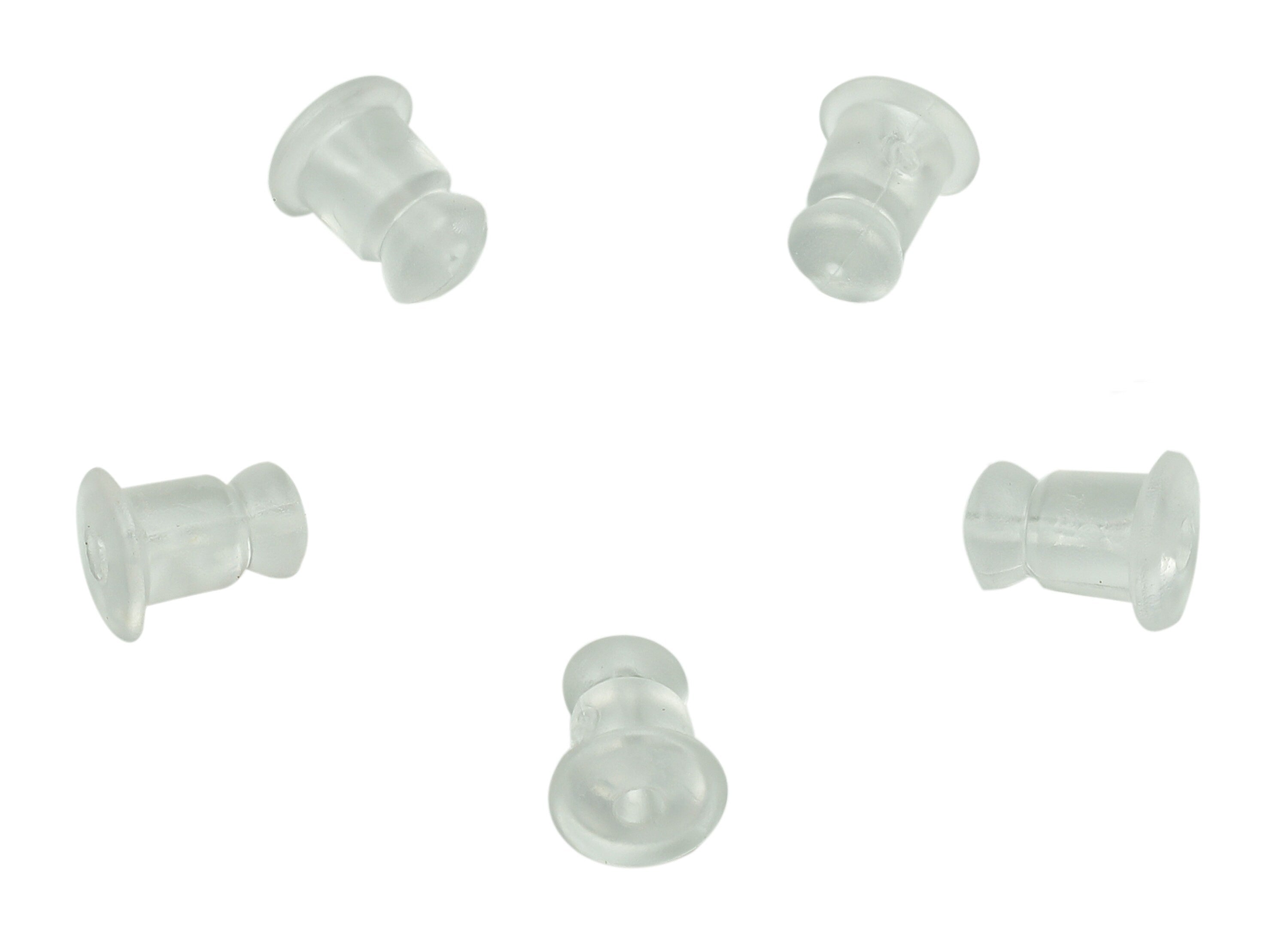 Clear Rubber Earring Backs - Disc Earring Stopper - Transparent Rubber Ear Nuts & Backs - Rubber Stopper - 5.4x3.7x2.8mm - ES1034 - DOMEDBAZAAR