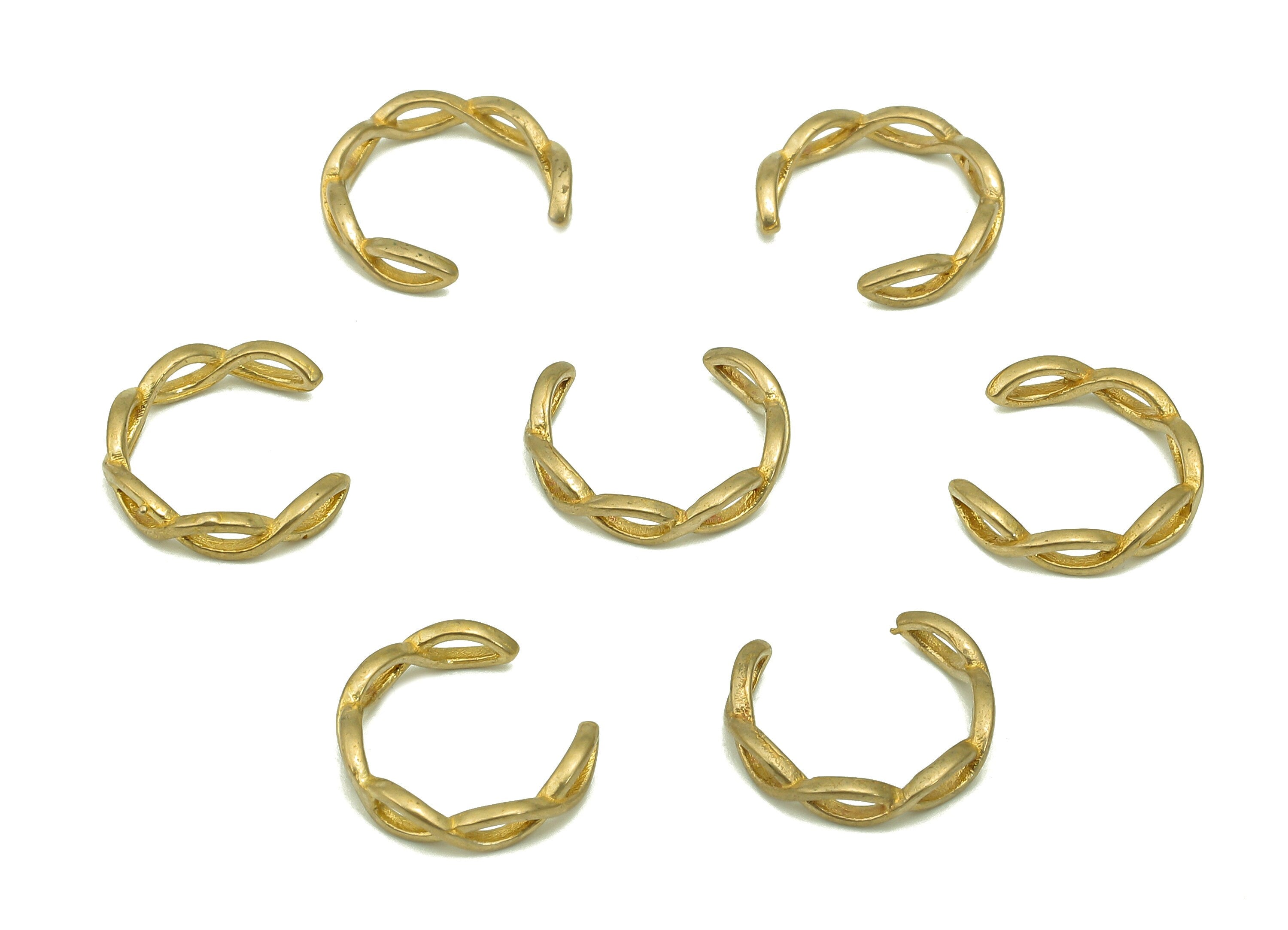 Brass Marquise Open Round C Ring - Raw Brass Circle Septum Ring - Hollow Hoop Piercing - Marquise Cartilage Charm - 11.6x11x0.9mm - PP8114 - DOMEDBAZAAR