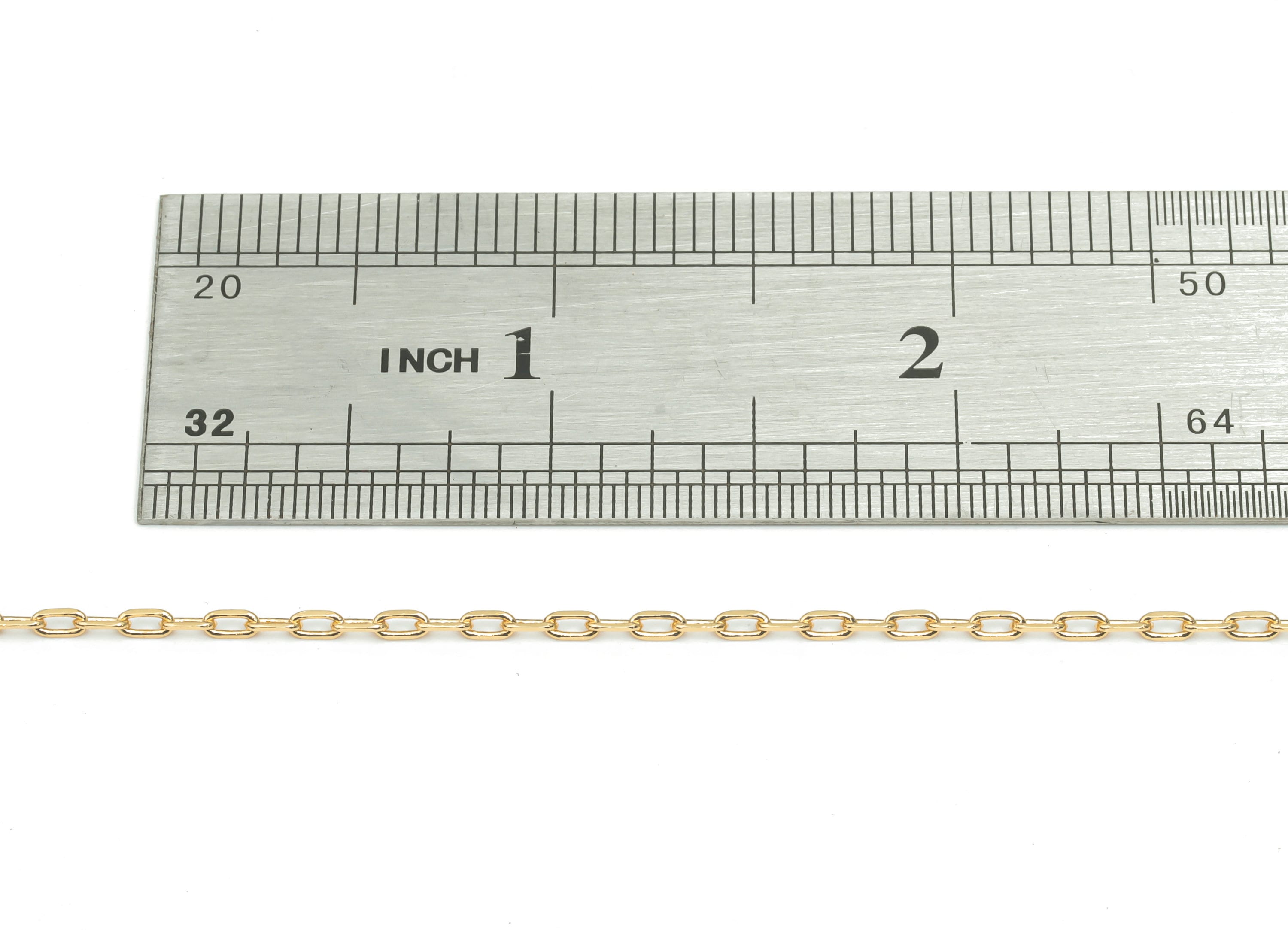 Faceted Cable Chain - 18K Real Gold Plated Brass Chain -Soldered Tiny Chain - Oval Paperclip Layering Mini Chain - 3.6*1.8mm*0.5mm - RGP4348 - DOMEDBAZAAR