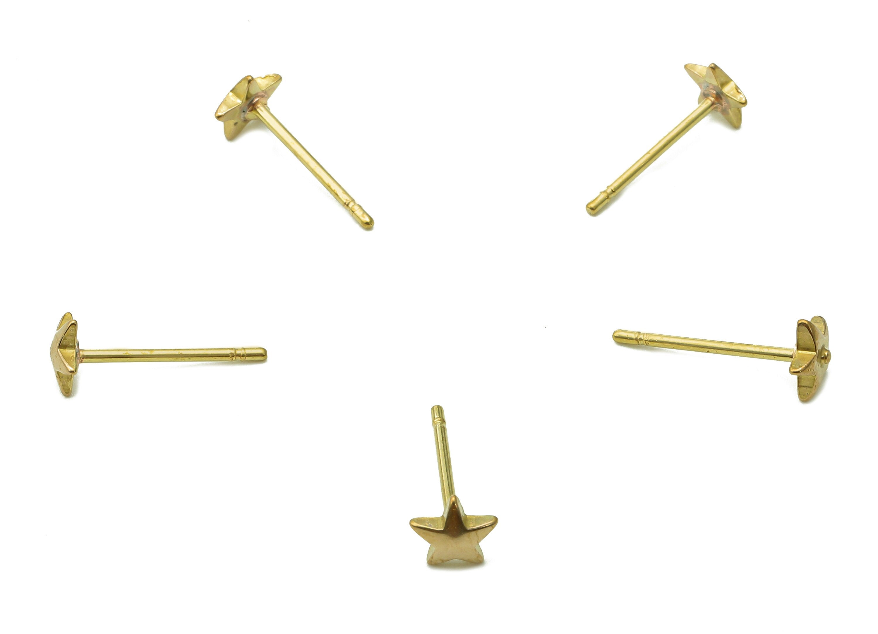 Brass Five-Pointed Star Earrings Stud - Raw Brass Star Earring Post - Mini Star Stud Earring - Brass Stud - 5x5x1.5mm - PP8061 - DOMEDBAZAAR