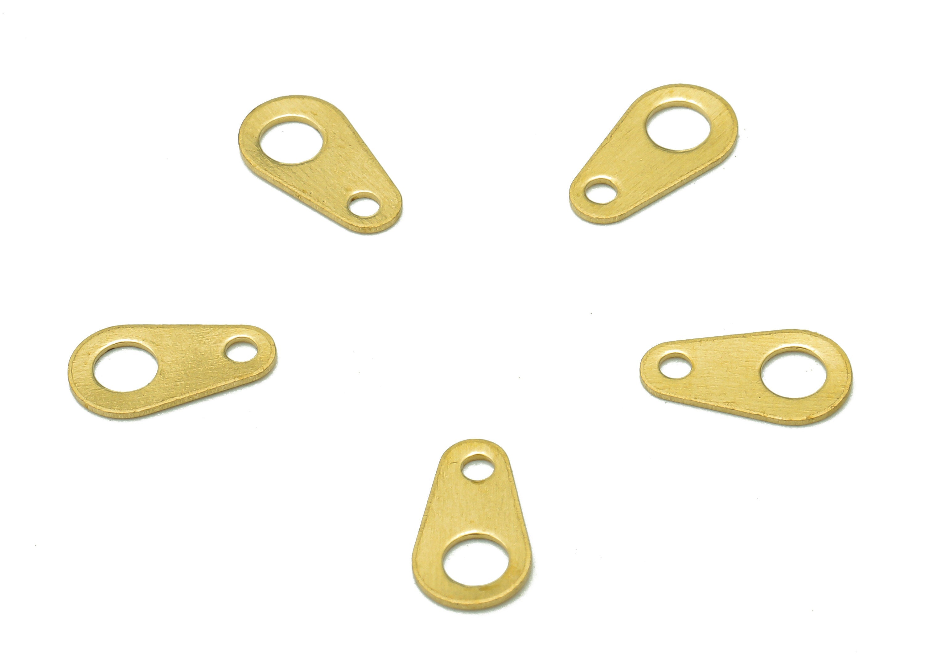 Brass Drop Pear Earring Connectors - Raw Brass Loops For Stud Earring - Teardrop Earring - Holes For Earring Studs - 1.5x9x5mm - PP8072 - DOMEDBAZAAR