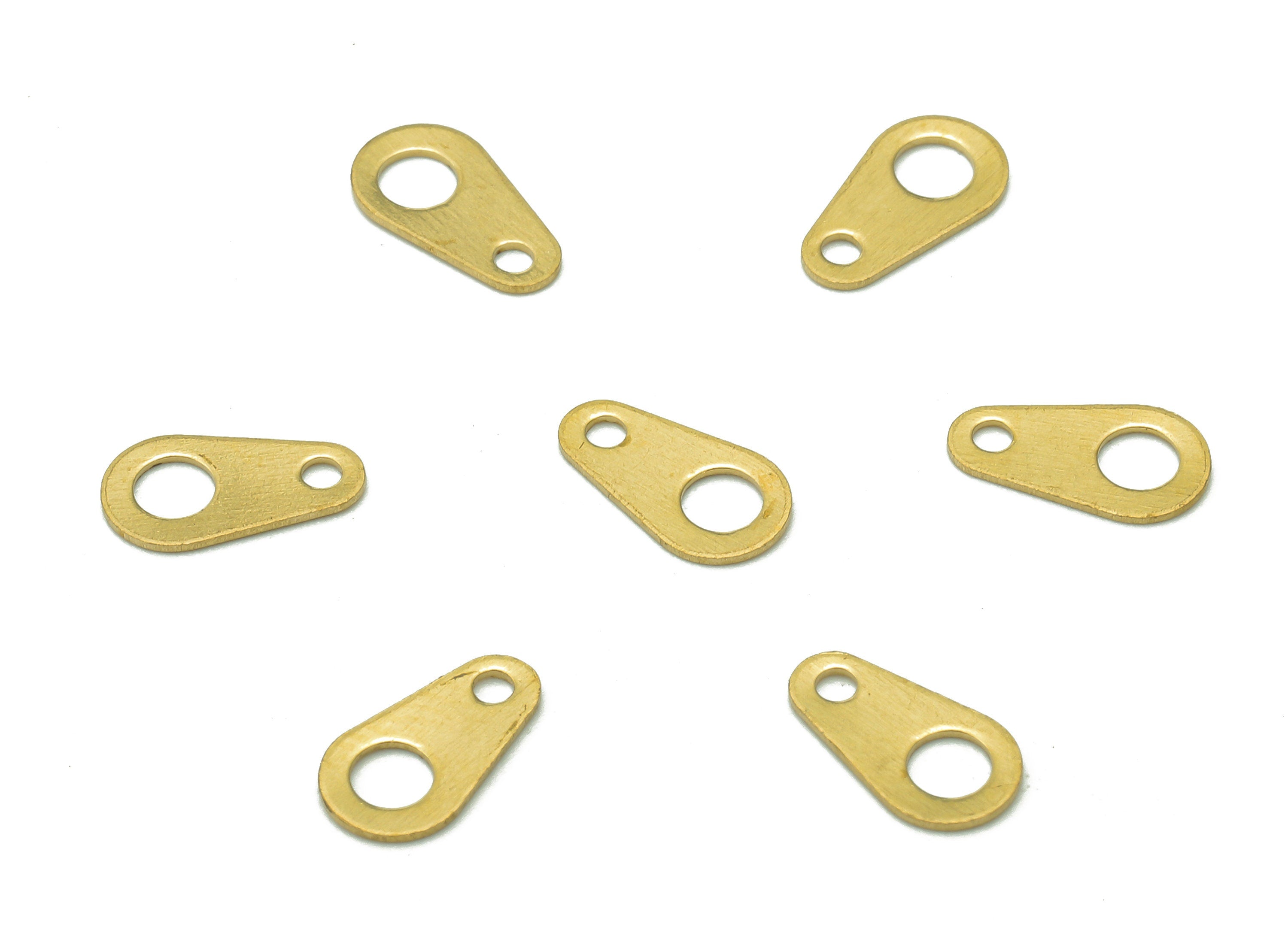 Brass Drop Pear Earring Connectors - Raw Brass Loops For Stud Earring - Teardrop Earring - Holes For Earring Studs - 1.5x9x5mm - PP8072 - DOMEDBAZAAR