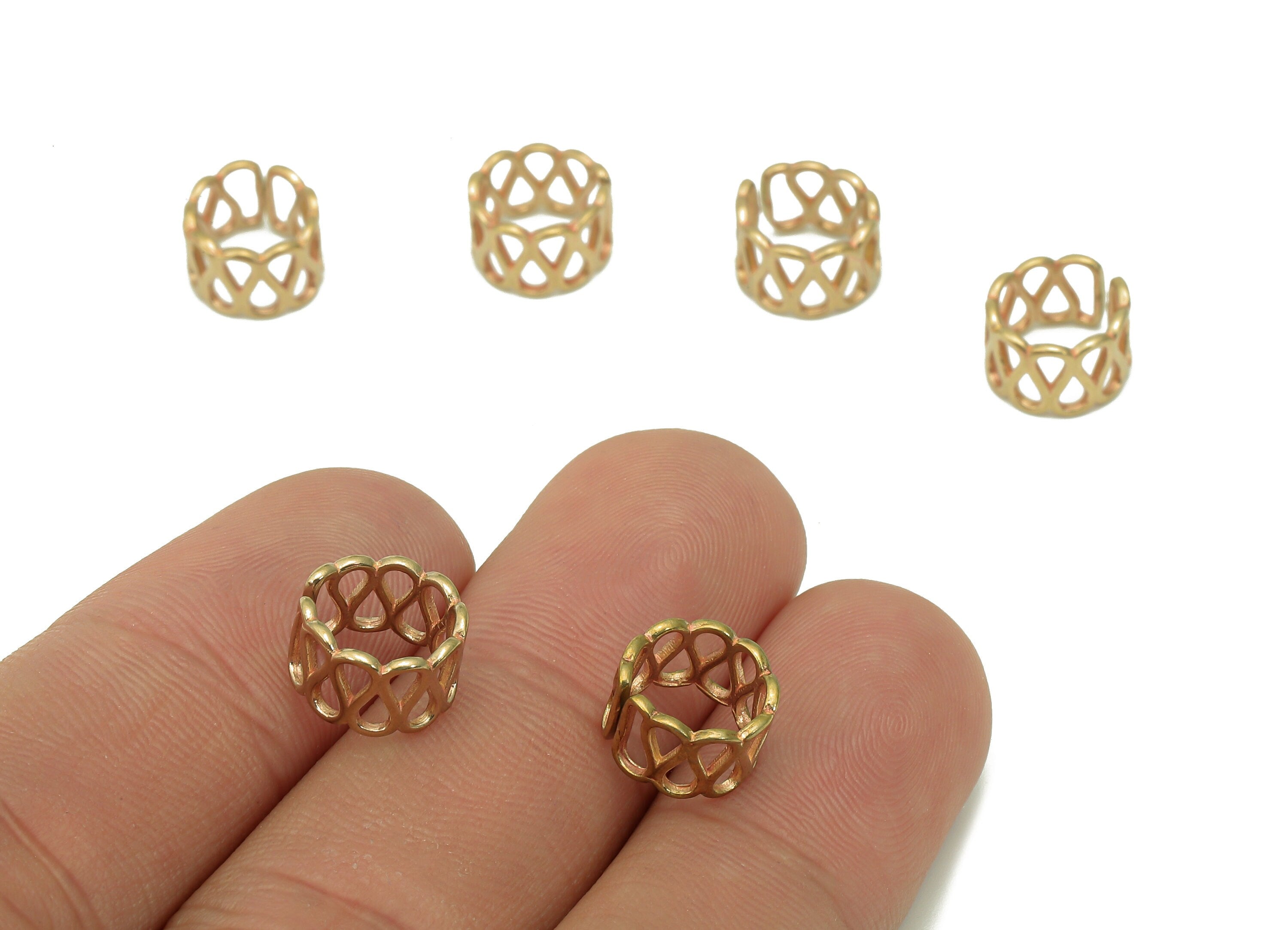 Brass Drop Open Round C Ring - Raw Brass Teardrop Hollow Cuff Ear - Circle Hoop Ear Cuff - Wide Earring Cuff - 9.33x6.12x0.84mm - PP8147 - DOMEDBAZAAR