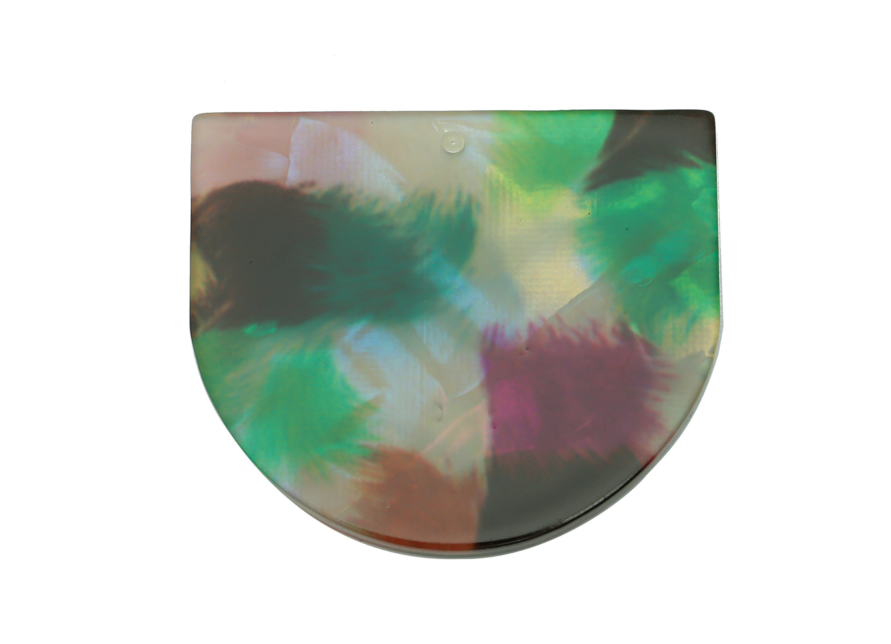 PVC Domed Grass Earring Charm - Domed Rainbow Pendant With Hole - Earring Findings - Color Code: A867 - 28.9x33.2x2.4mm - AC2540-A867 - DOMEDBAZAAR