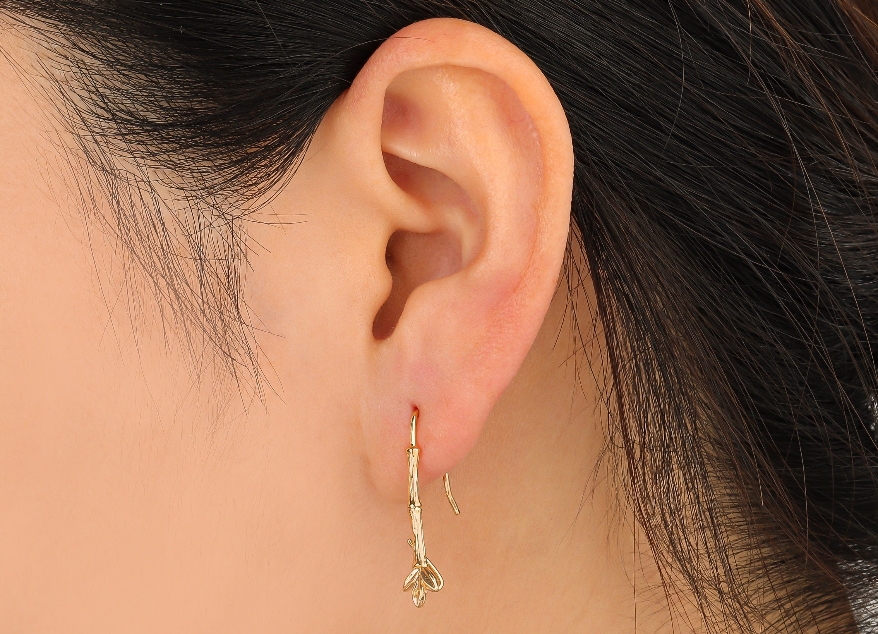 Brass Earring Wires - Brass Earring Hooks - 18K Real Gold Plated Brass - Jewelry Supplies - 29.32x8.66mm - RGP1089 - DOMEDBAZAAR