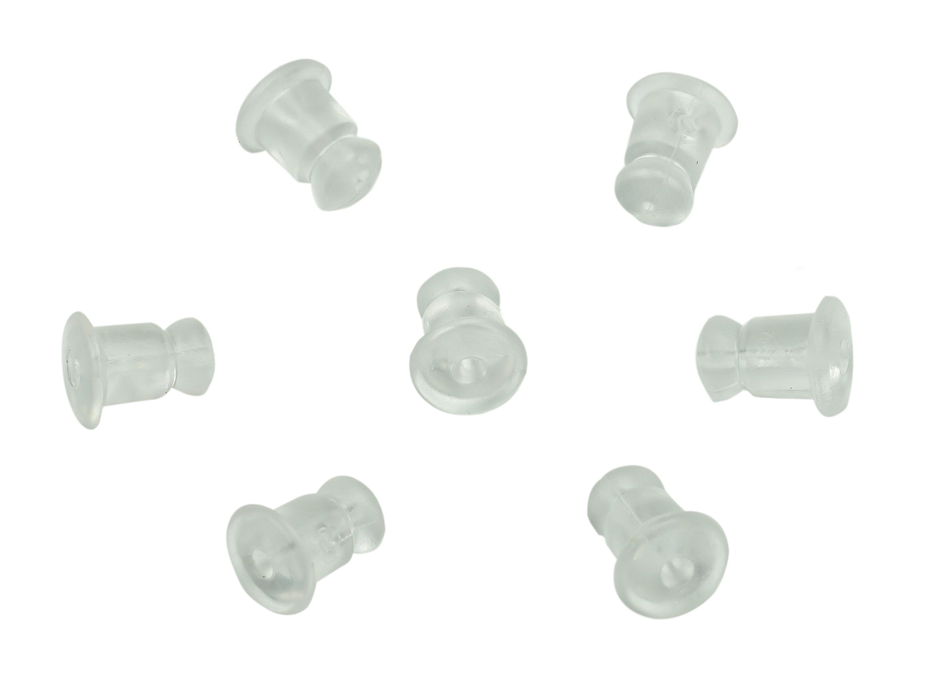 Clear Rubber Earring Backs - Disc Earring Stopper - Transparent Rubber Ear Nuts & Backs - Rubber Stopper - 5.4x3.7x2.8mm - ES1034 - DOMEDBAZAAR