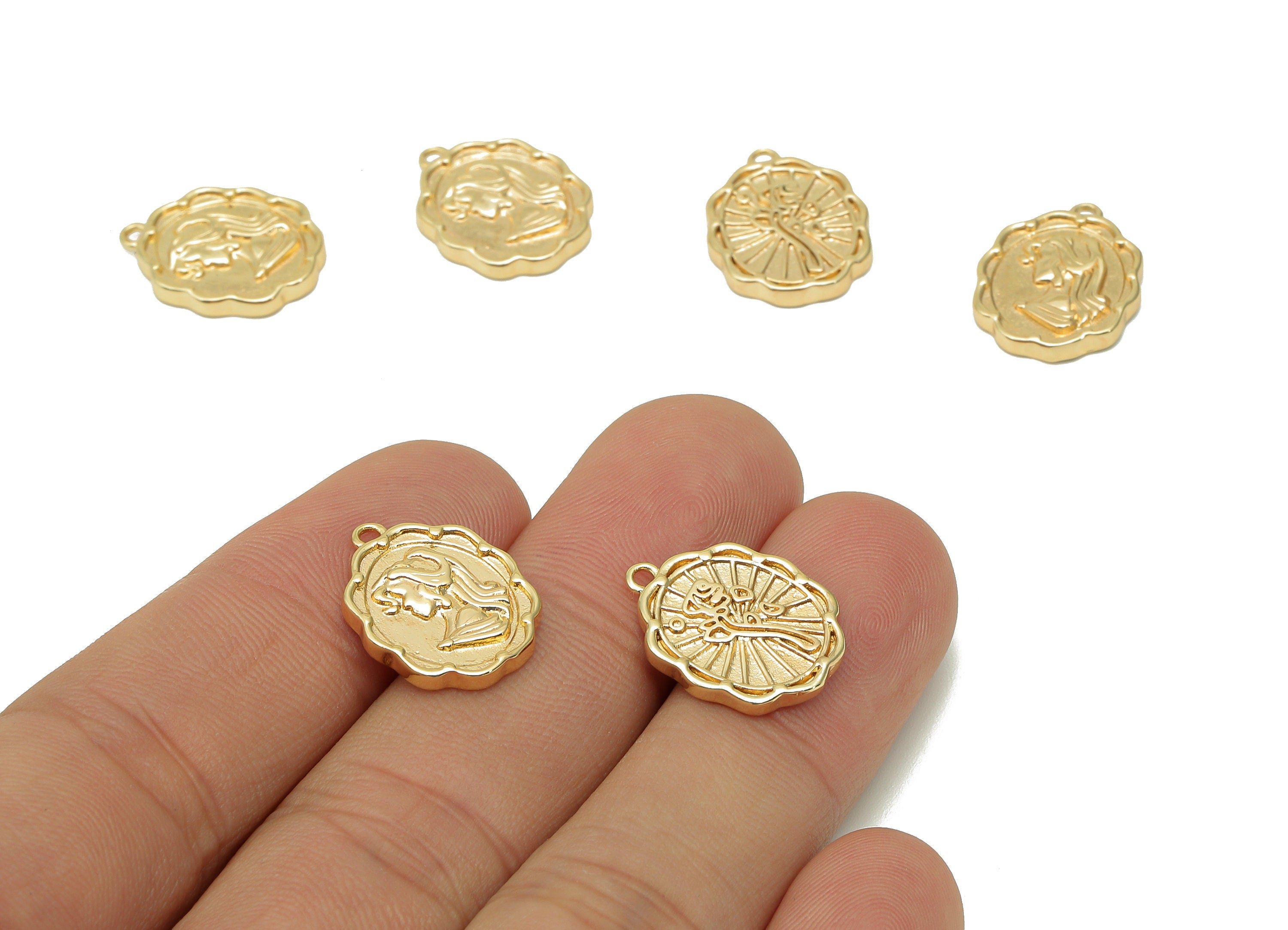 Brass Relief Portrait Oval Earring - Gold Girl Textured Rose Charm - Pendant With Loop - 18K Real Gold Plating - 17.8x13.9x2.2mm - RGP5672 - DOMEDBAZAAR