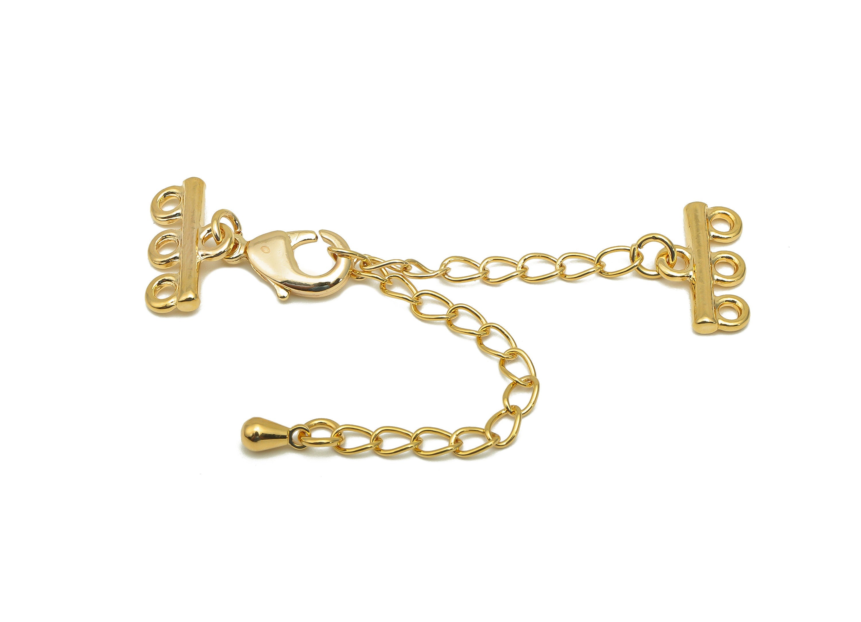 Extender Curb Chain - Bracelet Extender Safety Clasp - Drop Lobster Clasp - Extension Chain 3 Loops - Parrot Clasps-14.2x8.2x2.1mm-RGP5685-3 - DOMEDBAZAAR