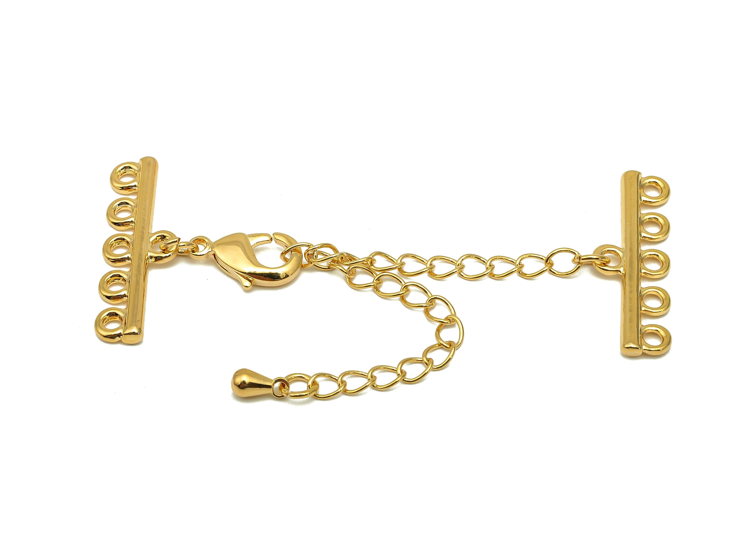 Extender Curb Chain - Bracelet Extender Safety Clasp - Drop Lobster Clasp - Extension Chain 5 Loops - Parrot Clasps-24.1x8.3x1.9mm-RGP5685-5 - DOMEDBAZAAR