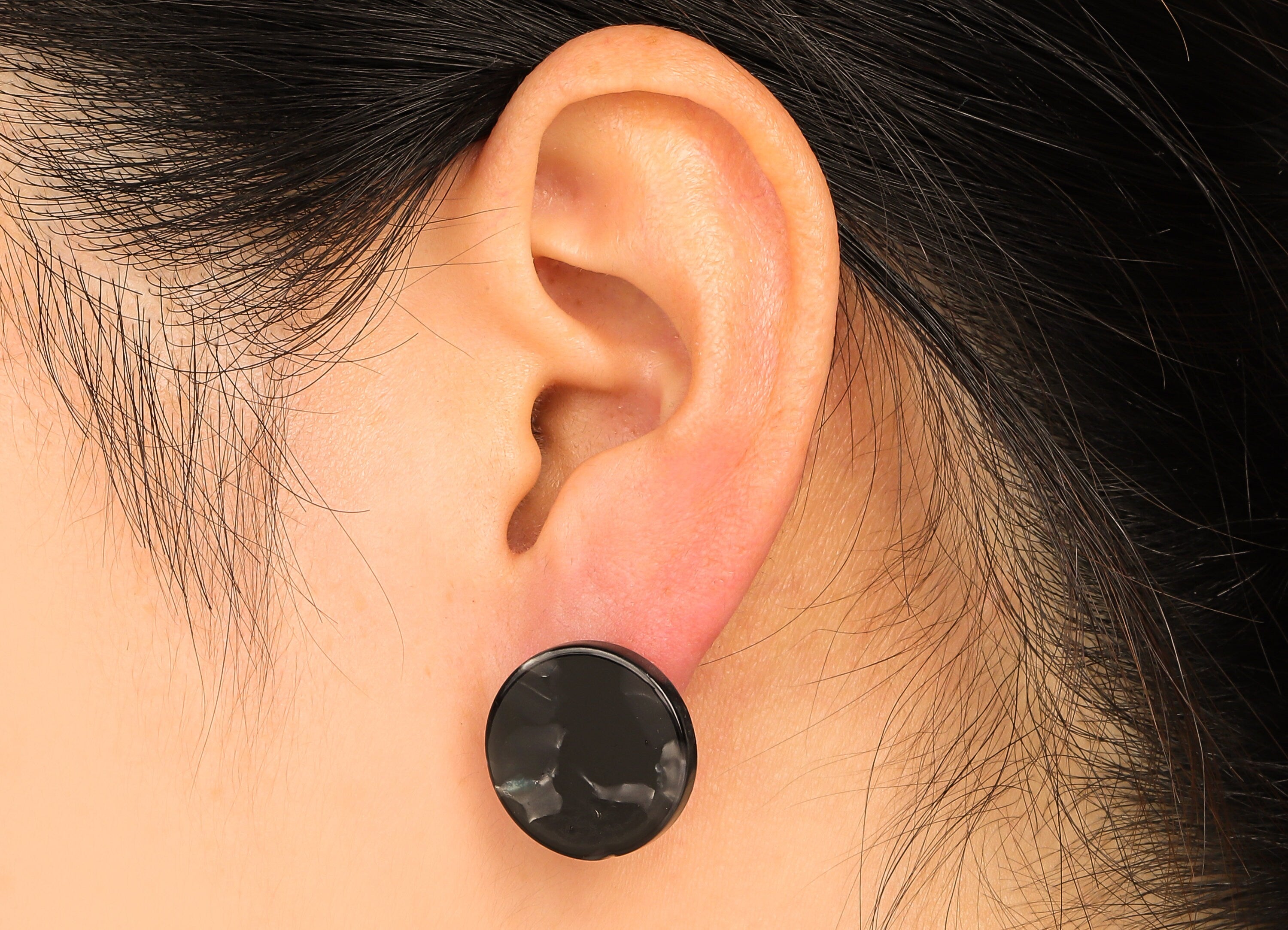 Acetate Round Earring Post - Tortoise Shell Circle Stud Earring - 316 Stainless Steel - Color Code: A488 - 18.6x18.5x2.6mm - AC2553-A488 - DOMEDBAZAAR