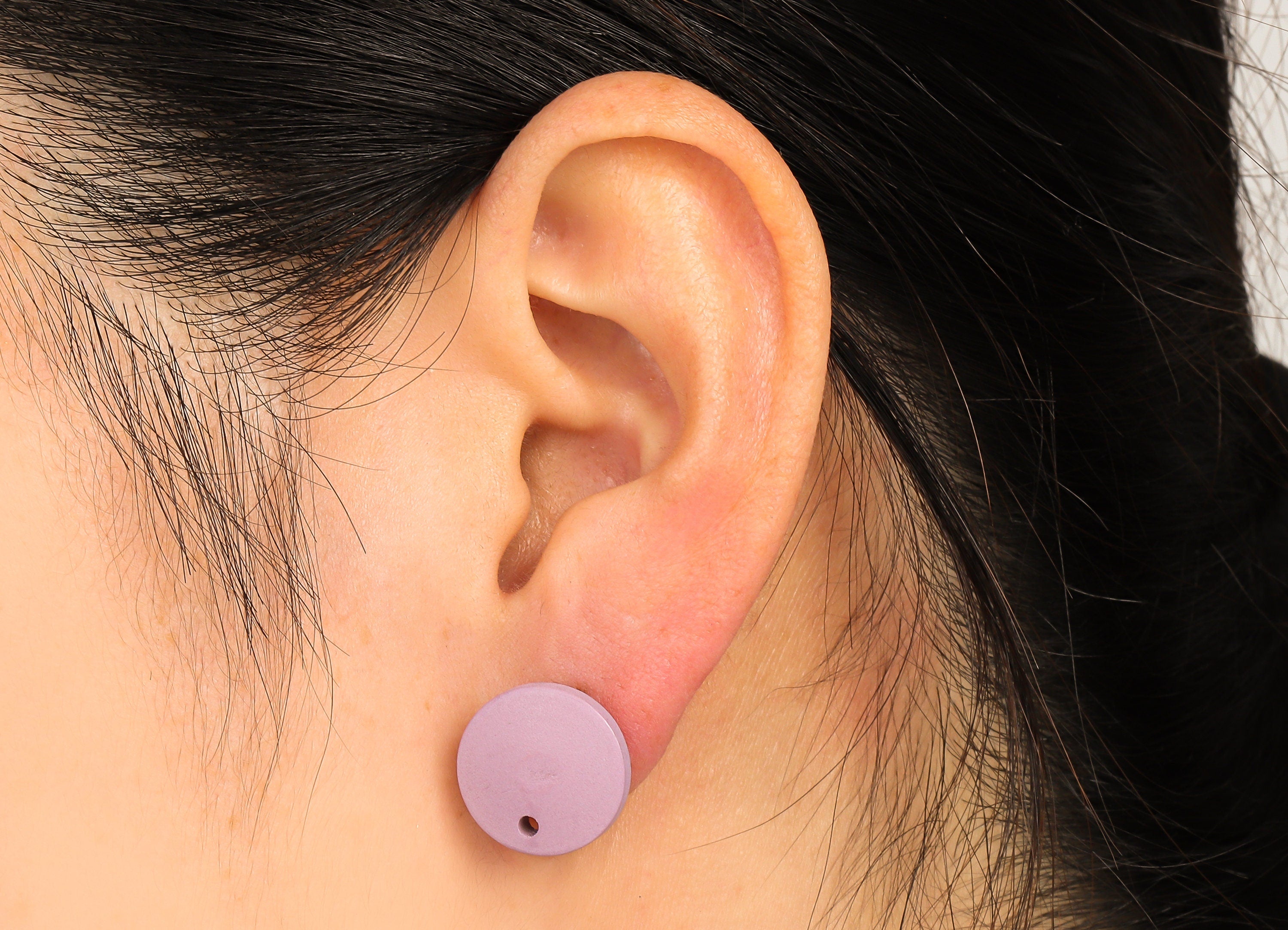 Hemu Round Earring Post - Purple Round Stud Earring With Hole - Hemu Circle Stud Earring - 316 Stainless Steel Stud - 15.1x15.1x4mm - BB1296 - DOMEDBAZAAR