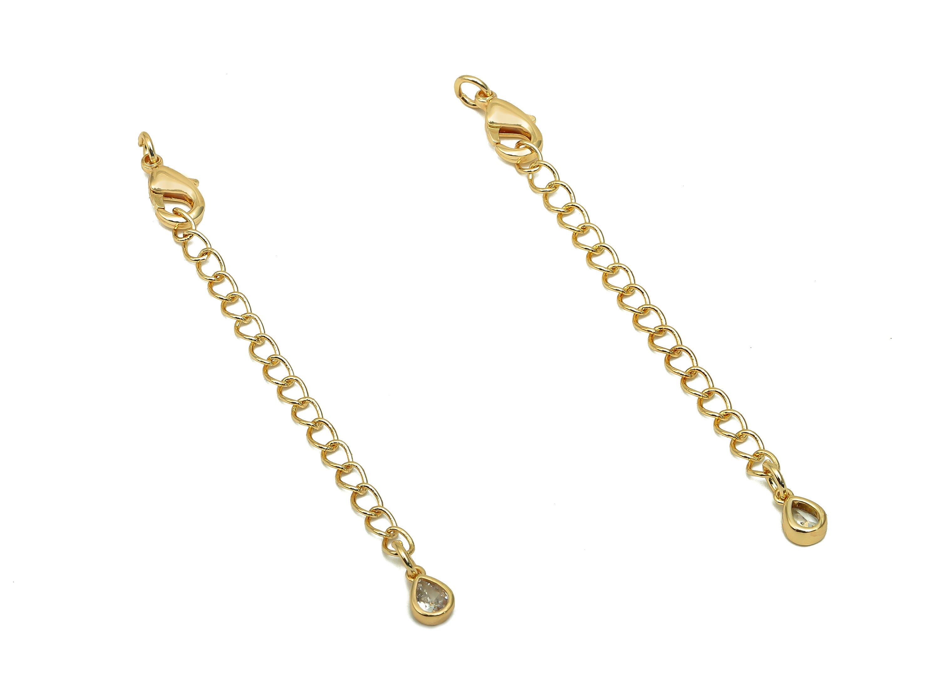 Extender Curb Chain - Zircon Extender Safety Clasp - Drop Lobster Clasp - Extension Chain - Parrot Clasp - 61.9x5.3x2.5mm - RGP5730 - DOMEDBAZAAR