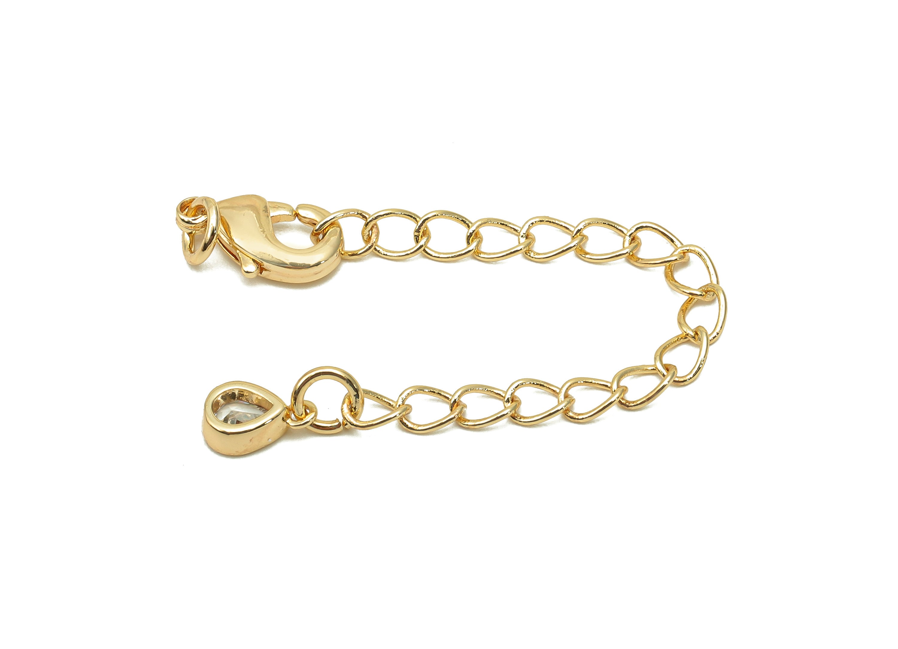 Extender Curb Chain - Zircon Extender Safety Clasp - Drop Lobster Clasp - Extension Chain - Parrot Clasp - 61.9x5.3x2.5mm - RGP5730 - DOMEDBAZAAR