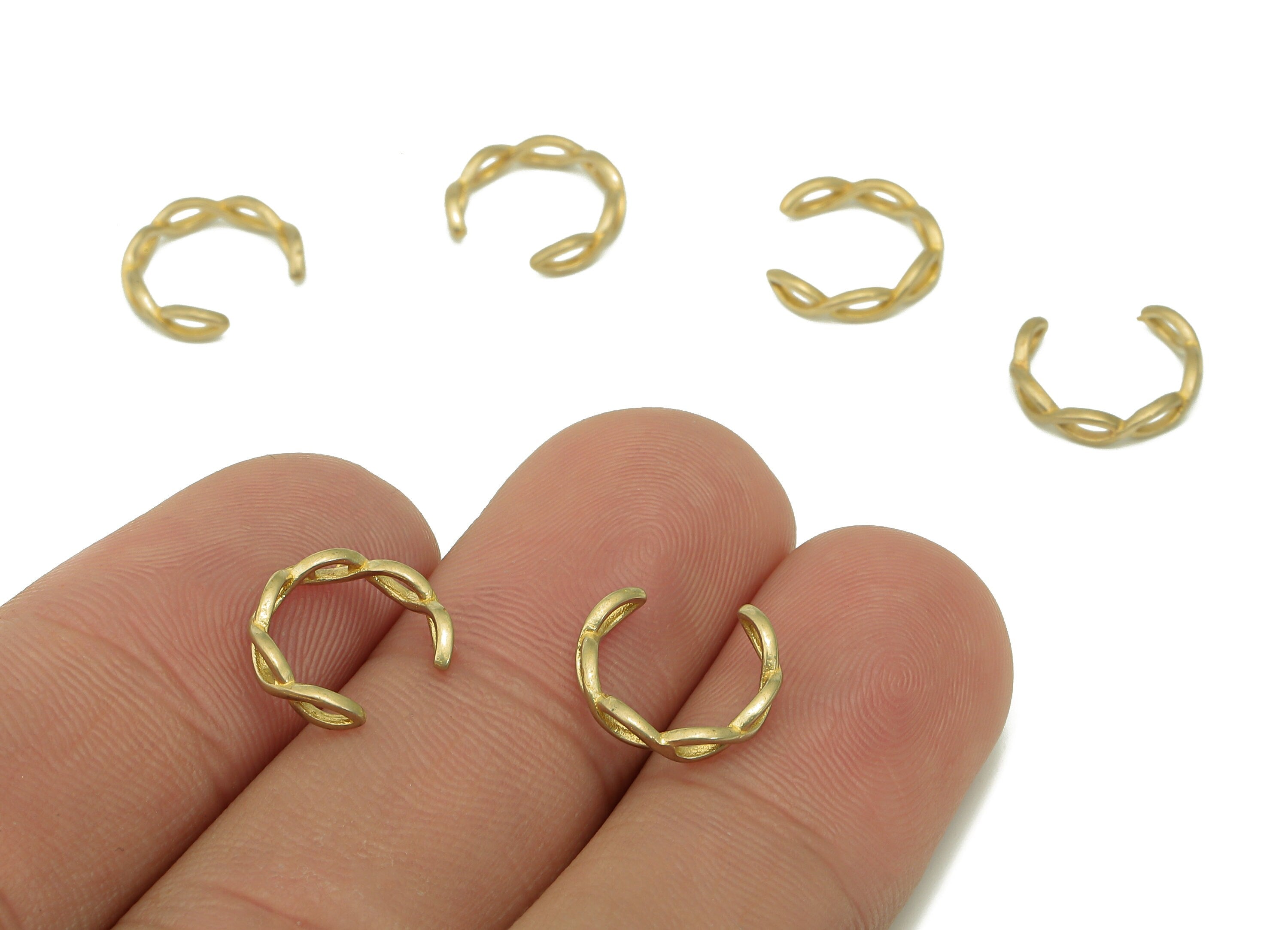 Brass Marquise Open Round C Ring - Raw Brass Circle Septum Ring - Hollow Hoop Piercing - Marquise Cartilage Charm - 11.6x11x0.9mm - PP8114 - DOMEDBAZAAR