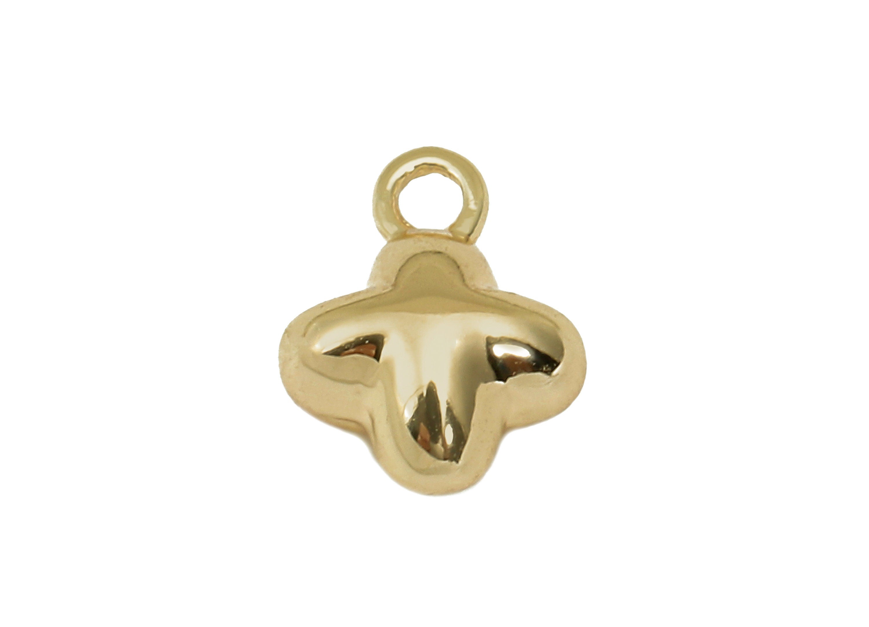 Brass Mini Star Earring Charm - Gold Tiny Star Cabochon Earring - Necklace Pendant With Loop - 18K Real Gold Plating - 9.3x7x4.2mm - RGP5782 - DOMEDBAZAAR